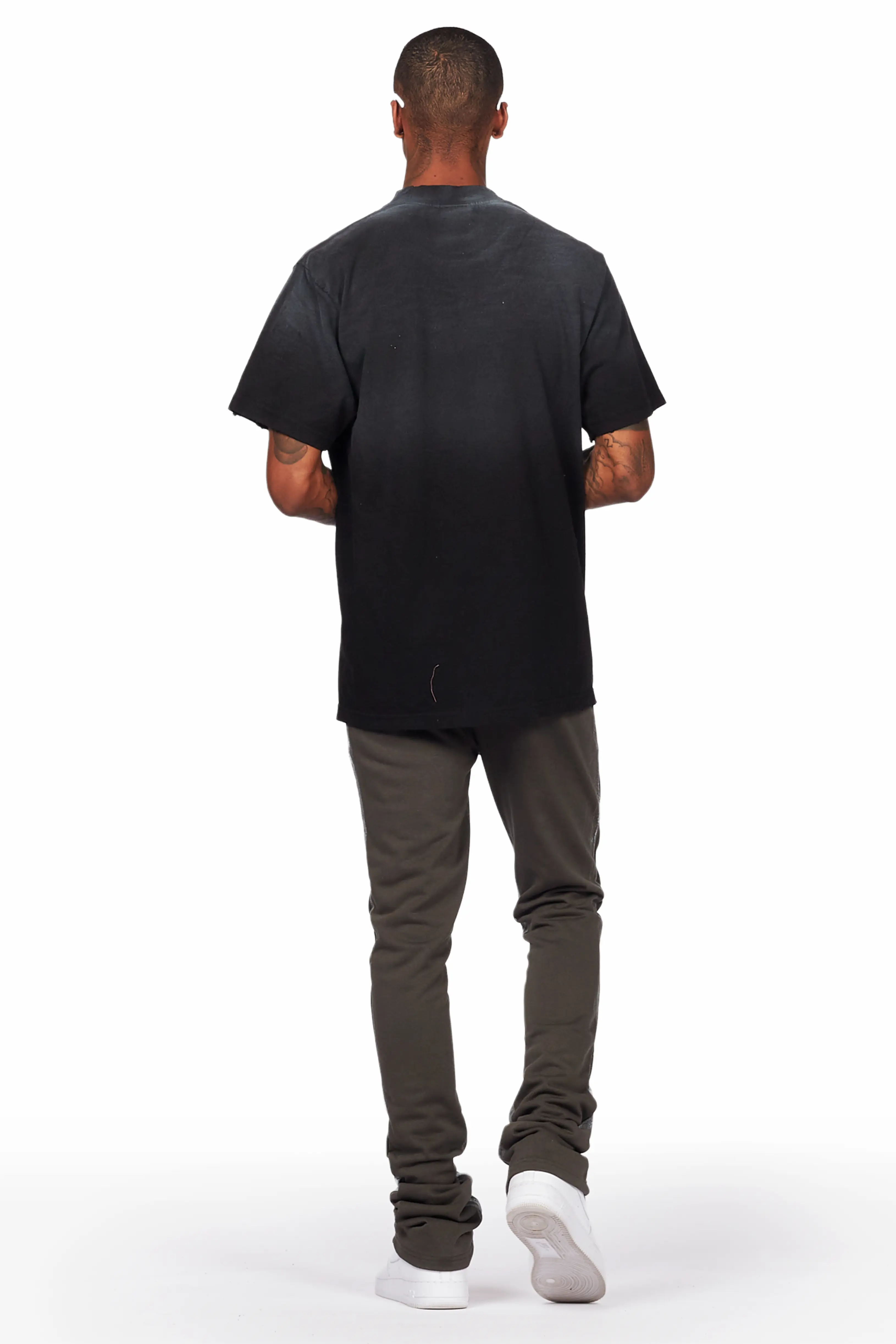 Barto Olive Painter Stacked Flare Pants - Image 5