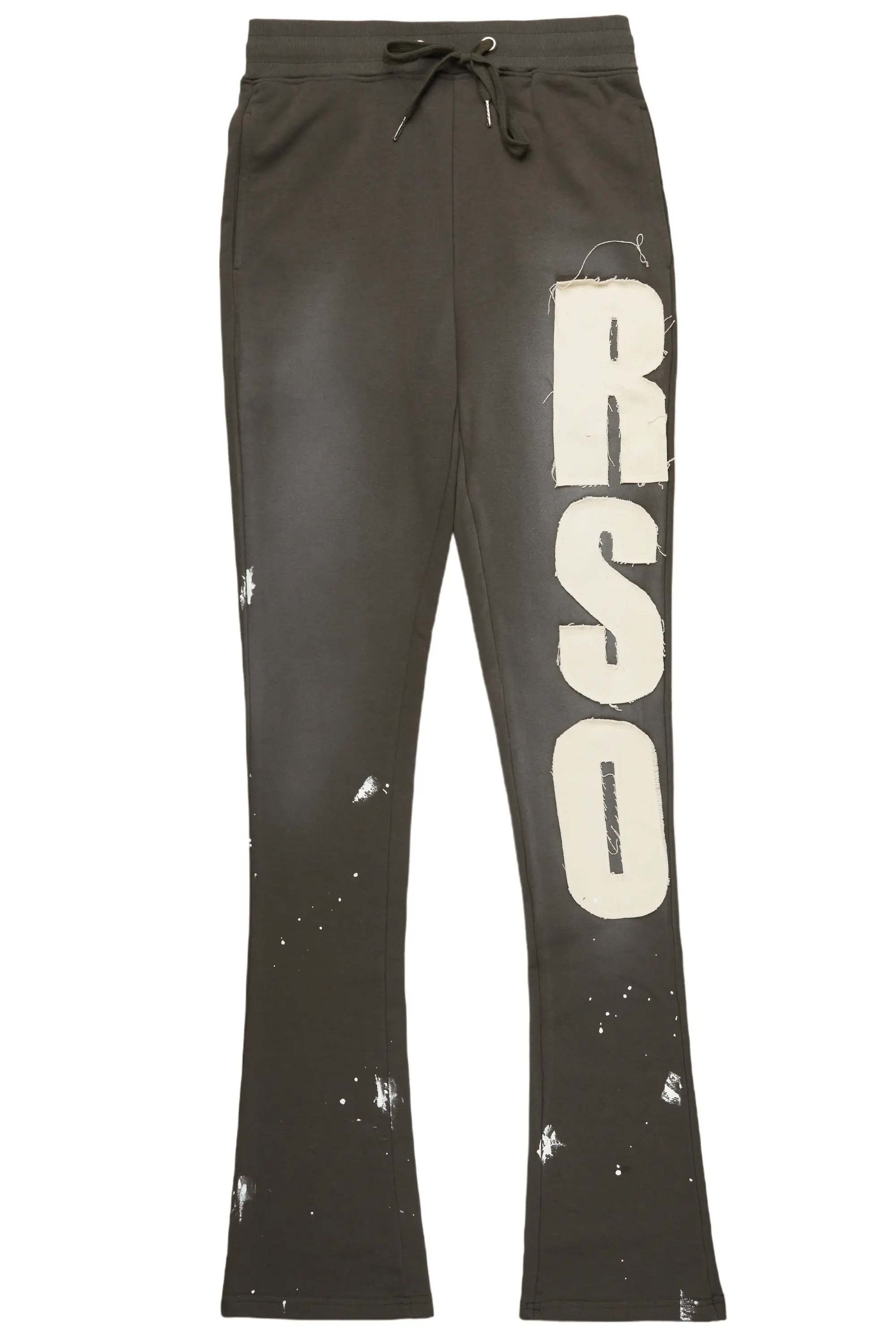 Acotas Olive Patchwork Stacked Flare Pants - Image 2
