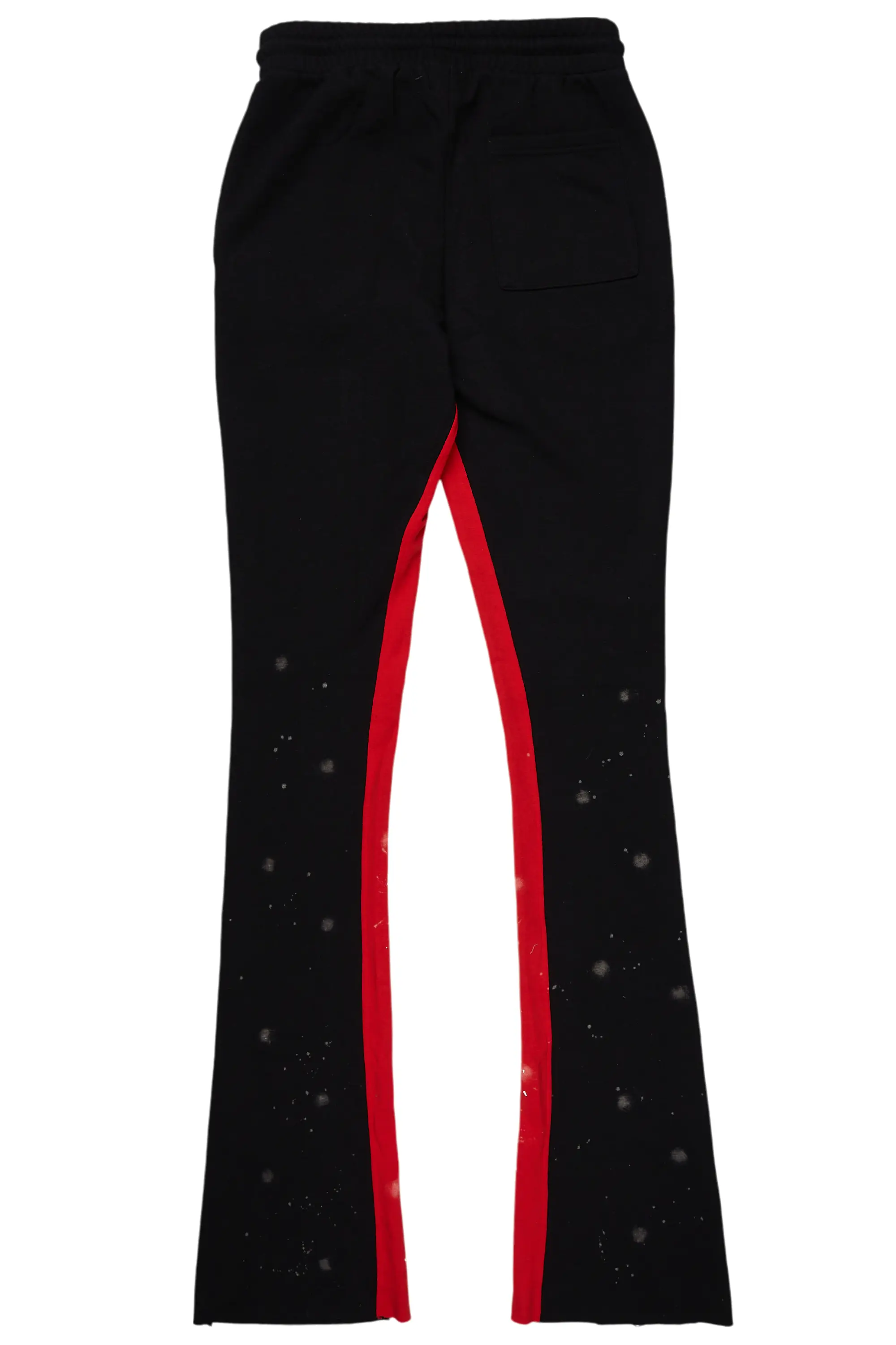 Washi Black Patchwork Stacked Flare Track Pant - Image 9