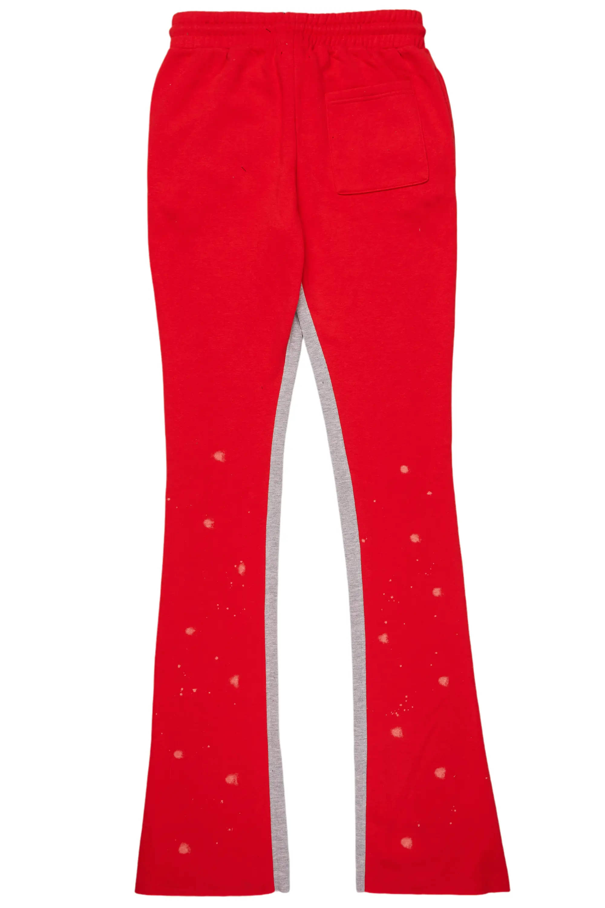 Washi Red Patchwork Stacked Flare Track Pant - Image 9