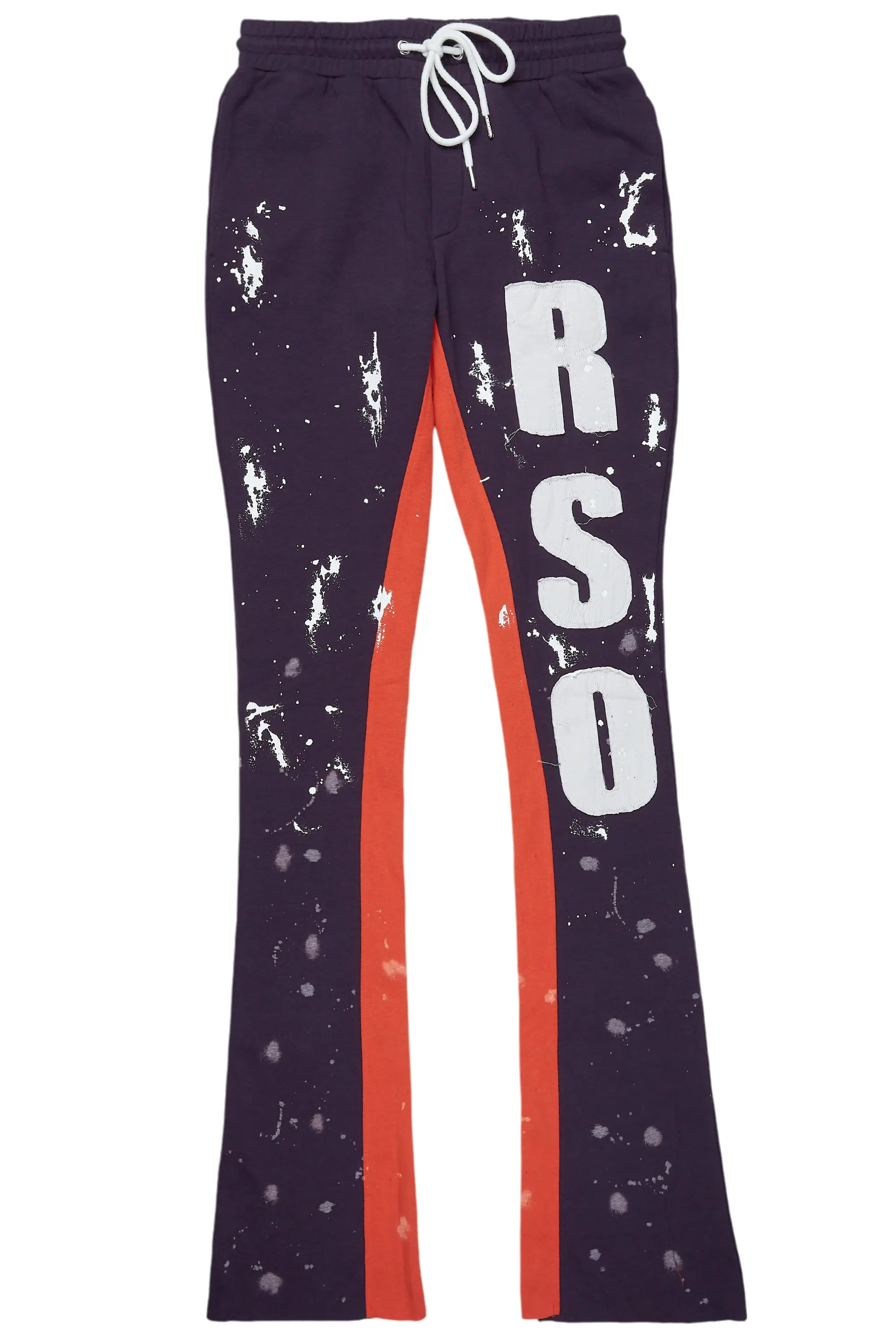 Tanko Purple Patchwork Stacked Flare Track Pant - Image 2