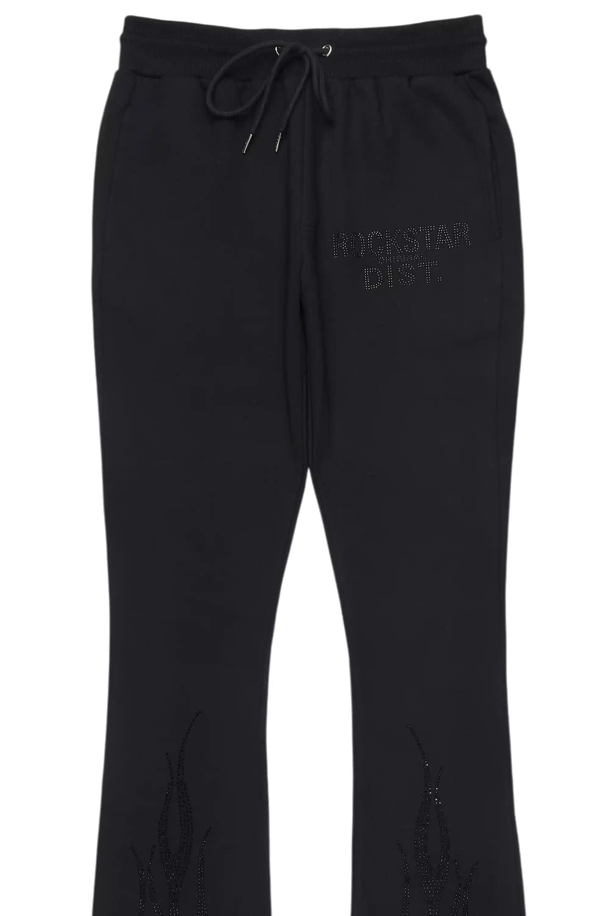 Pyrel Black/Black Rhinestone Stacked Flare Pant - Image 8