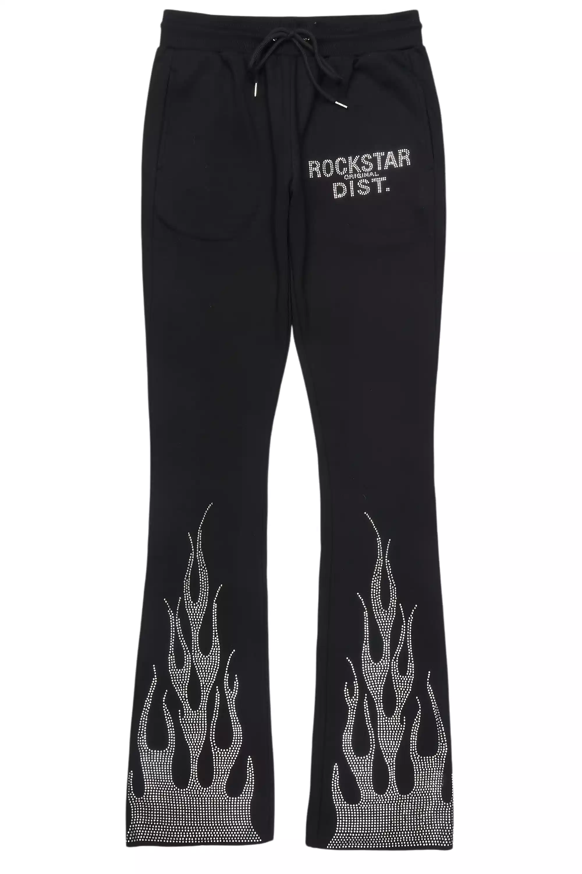 Pyrel Black/Silver Rhinestone Stacked Flare Pant - Image 2