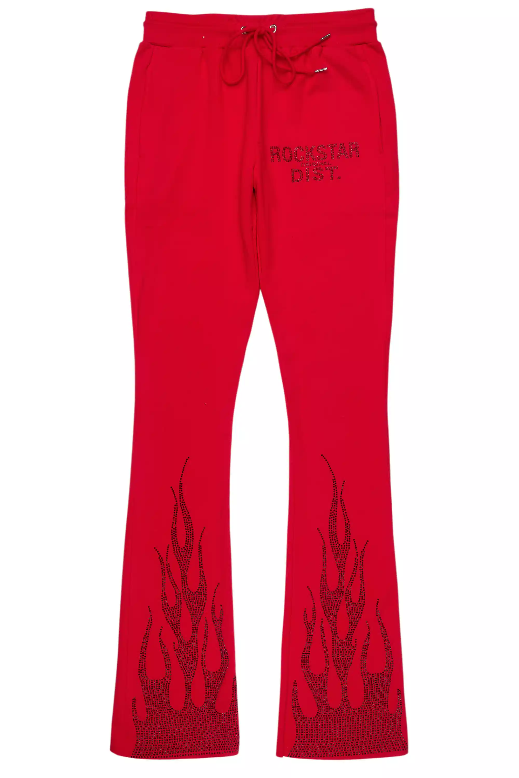 Pyrel Red/Black Rhinestone Stacked Flare Pant - Image 3