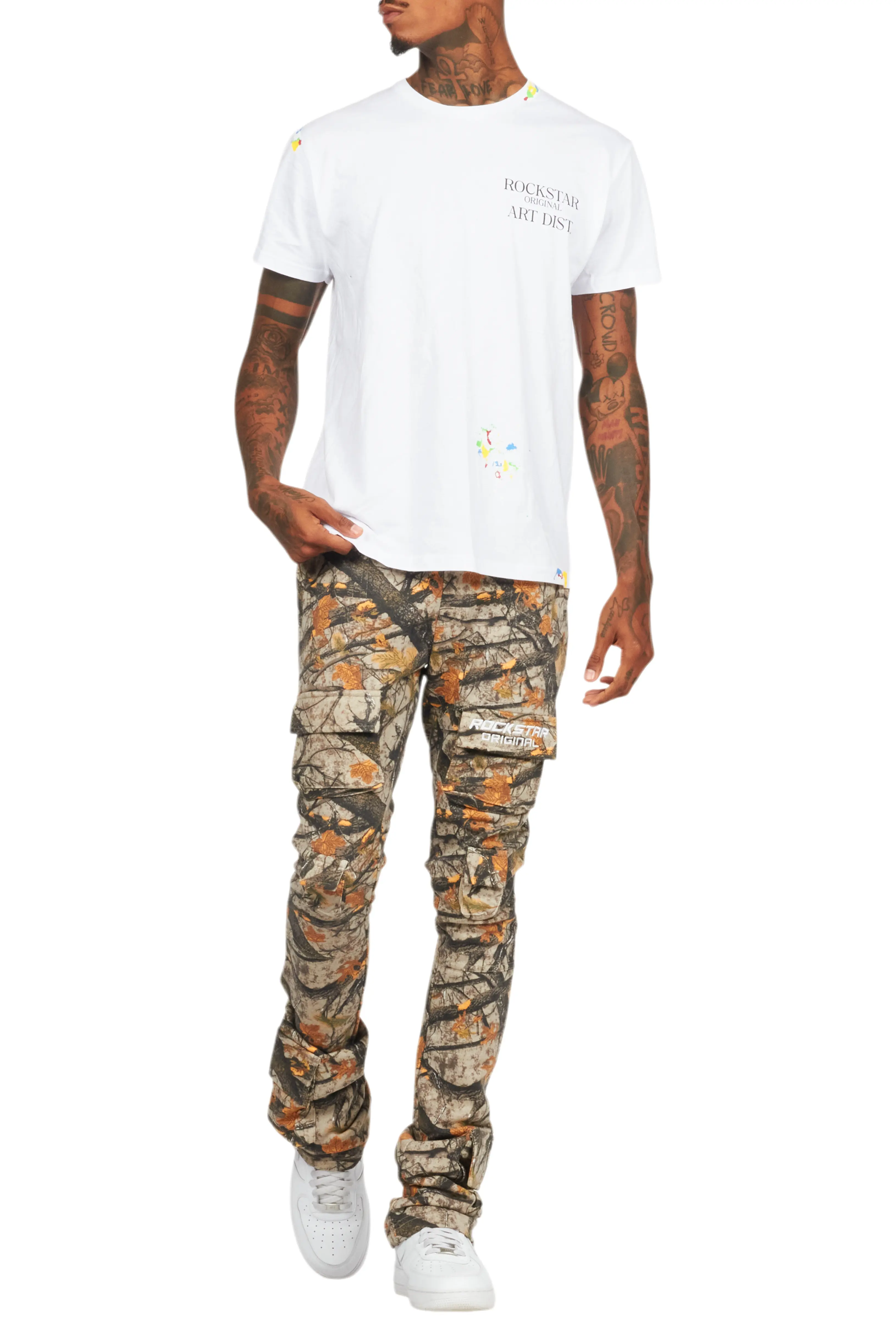 Connor Tree Camo Stacked Flare Track Pant - Image 10