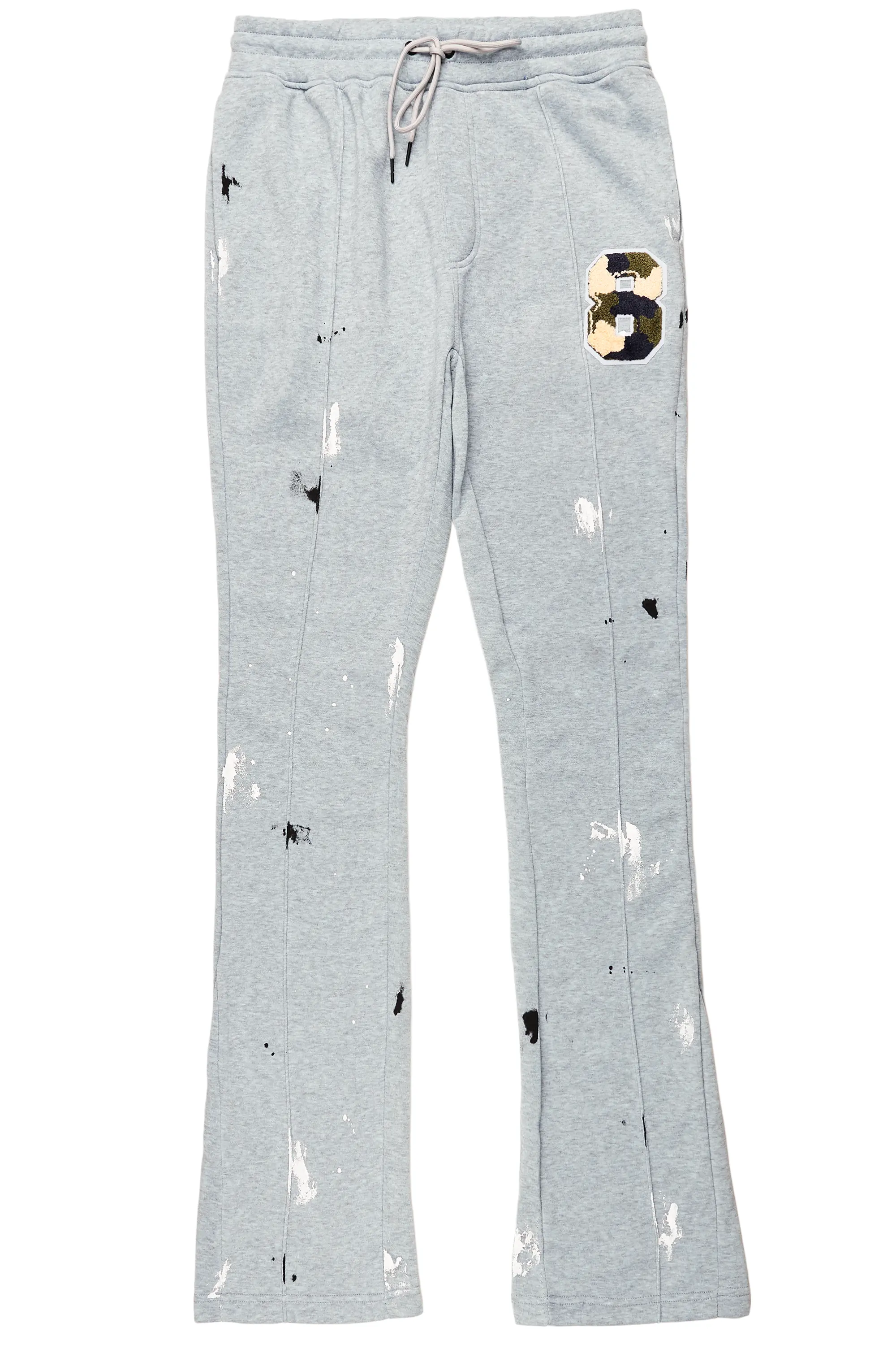 Austin Heather Grey Patchwork Stacked Flare Pants - Image 2