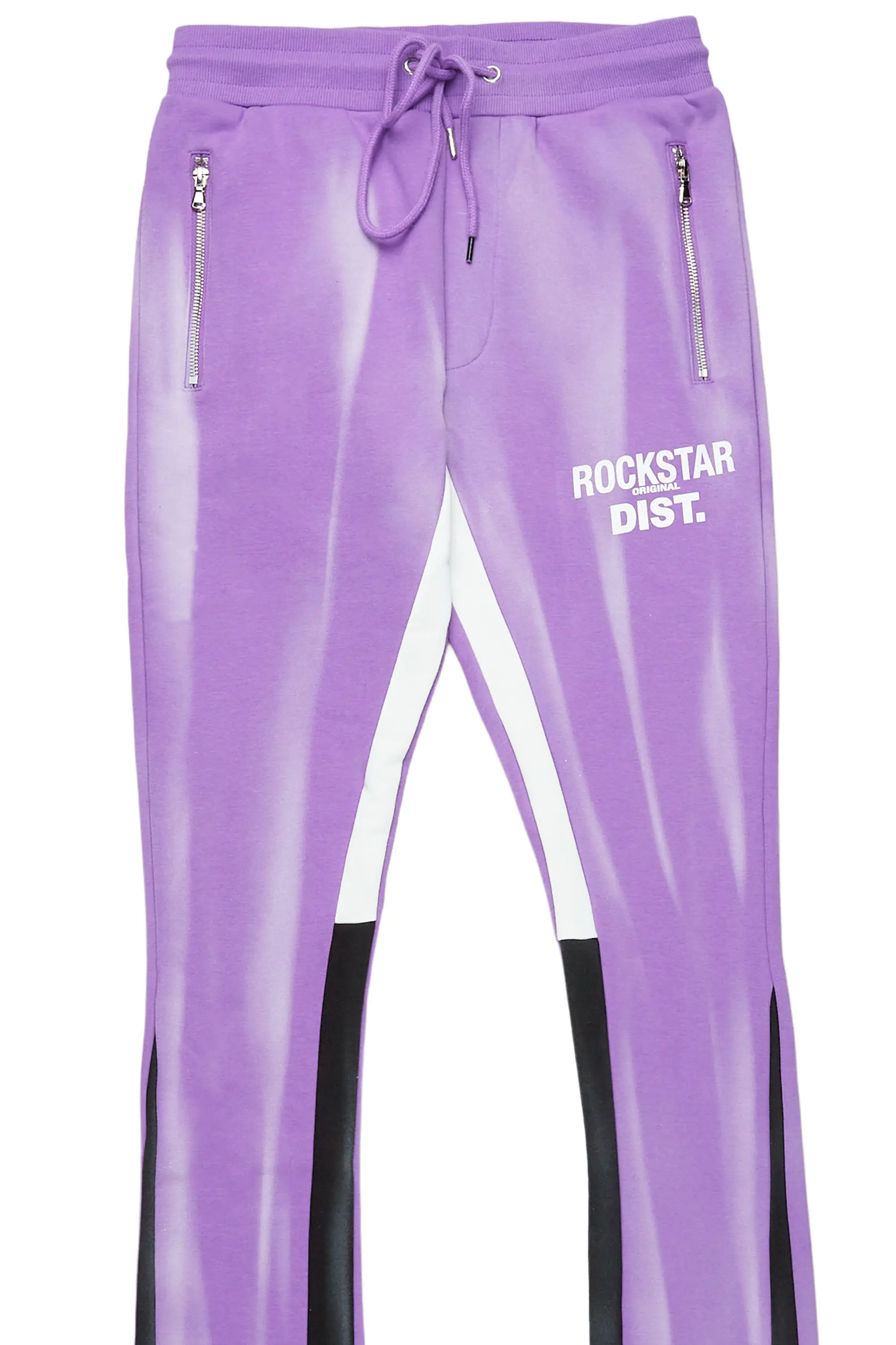 Firoz Purple Graphic Stacked Flare Pant - Image 8