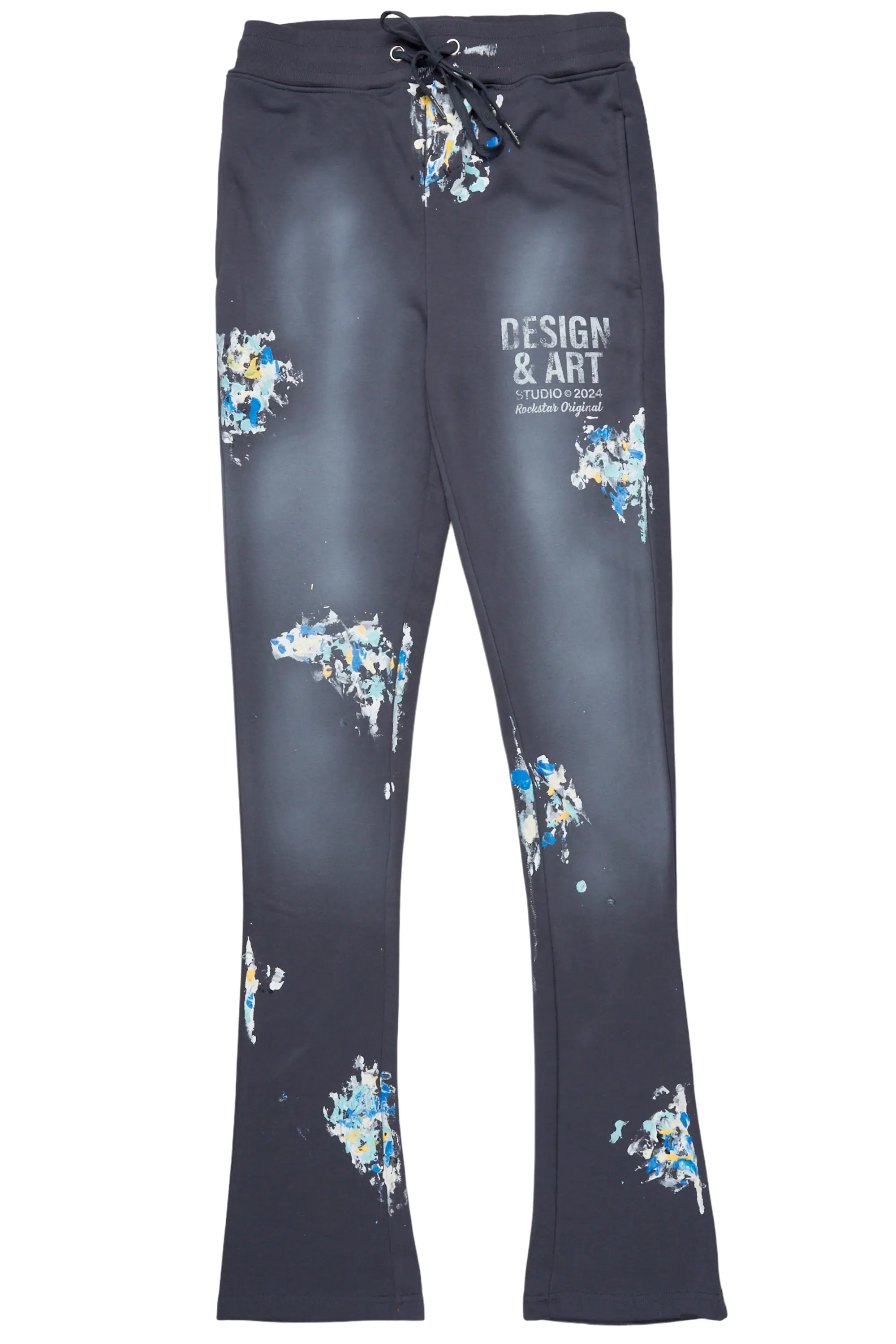 Paulo Charcoal Graphic Stacked Flare Pant - Image 2