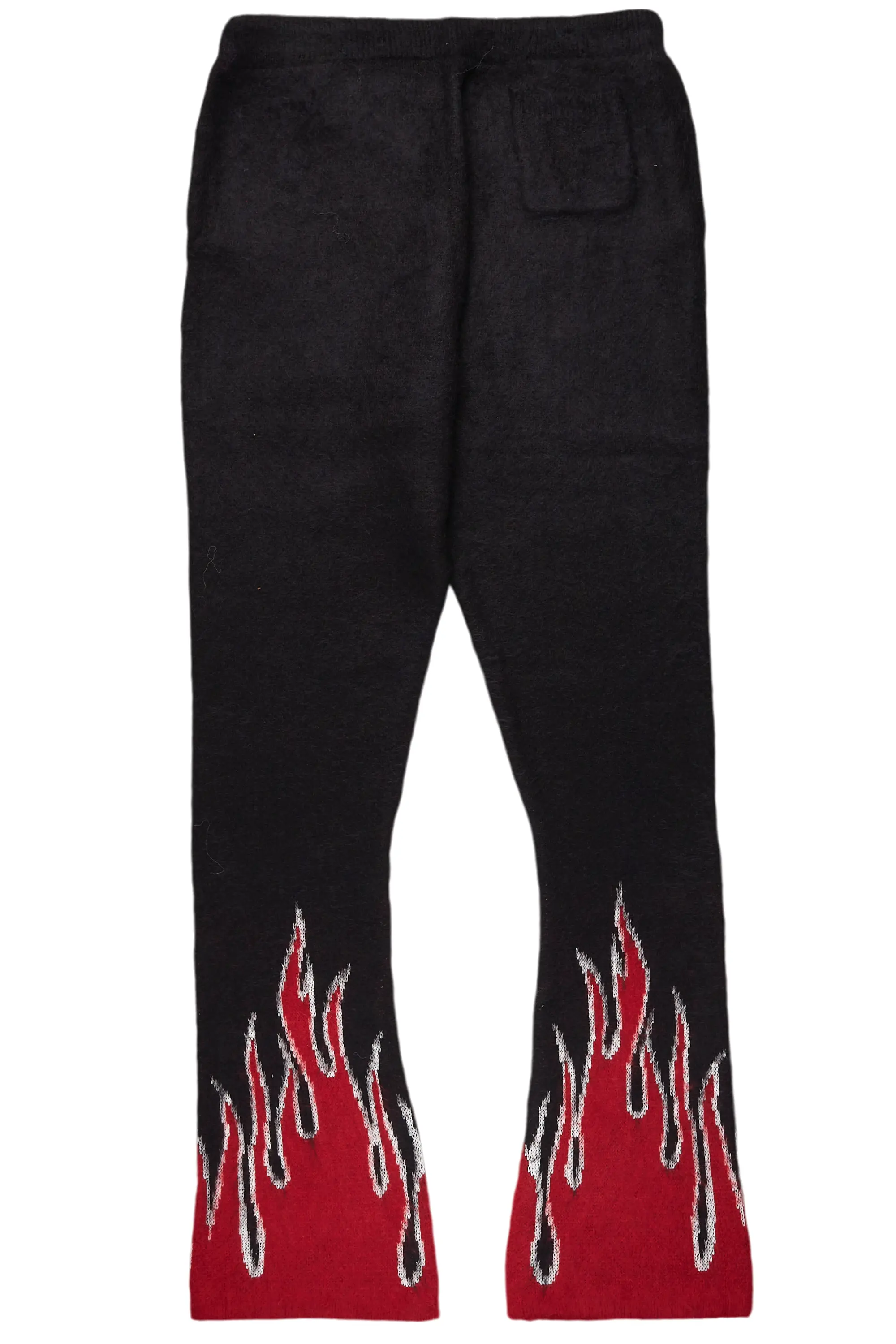 Boys Holger Black/Red Graphic Stacked Flare Mohair Track Pant - Image 7