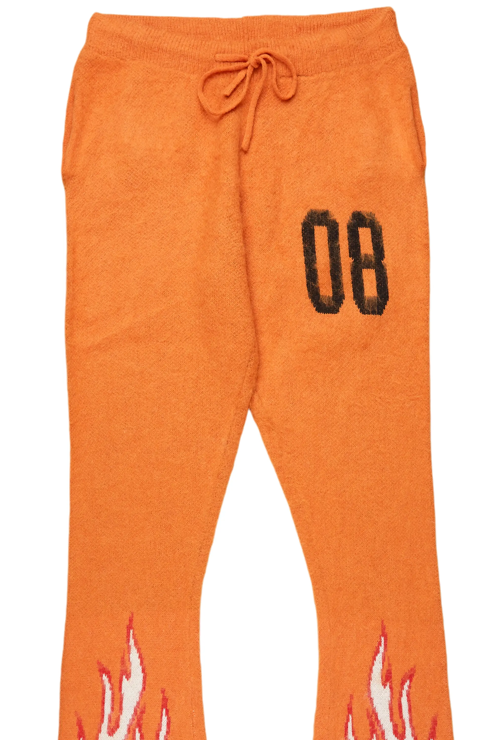 Boys Holger Orange/Cream Graphic Stacked Flare Mohair Track Pant - Image 2
