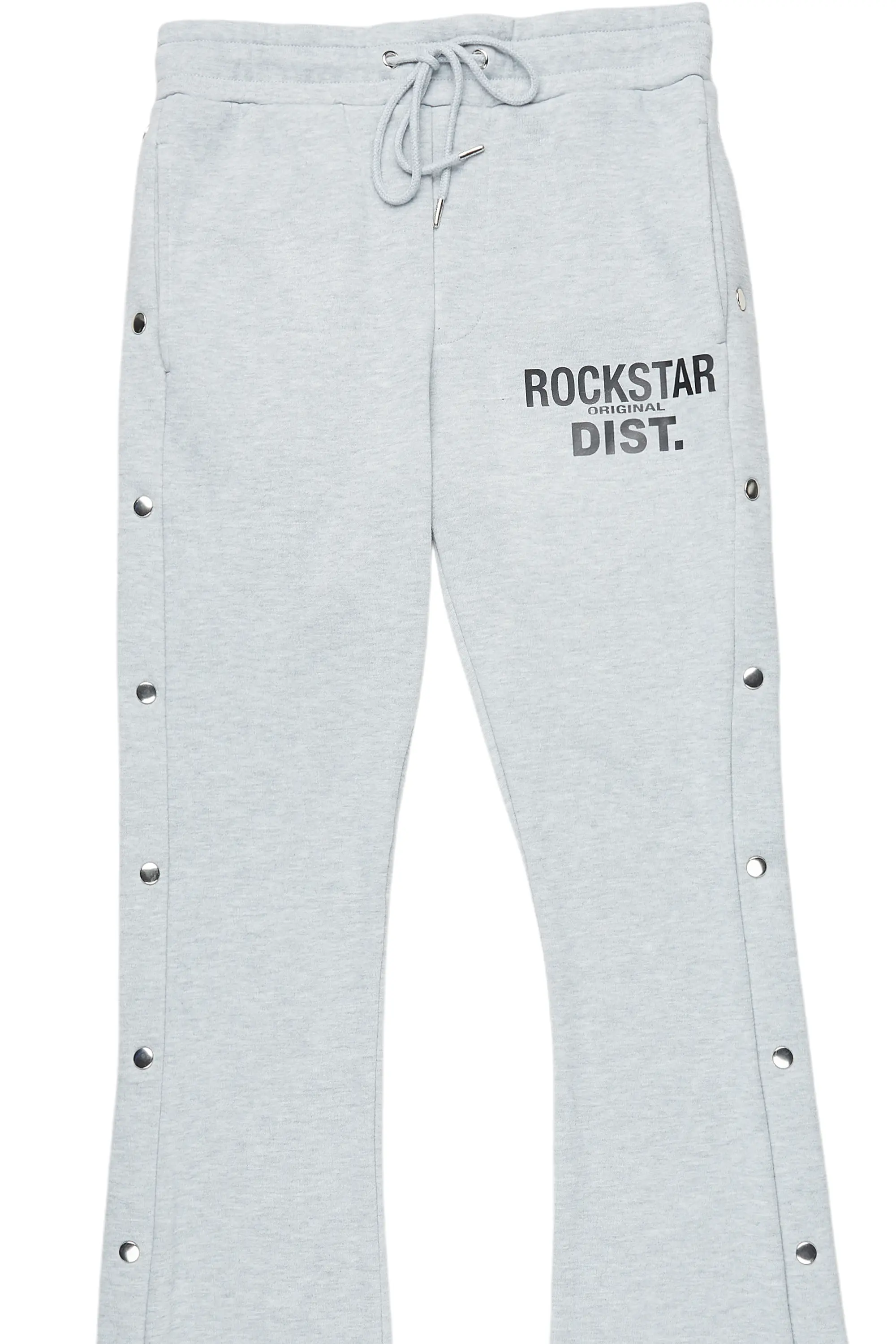 Alpine Heather Grey Baggy Snap Button Pant - Image 8