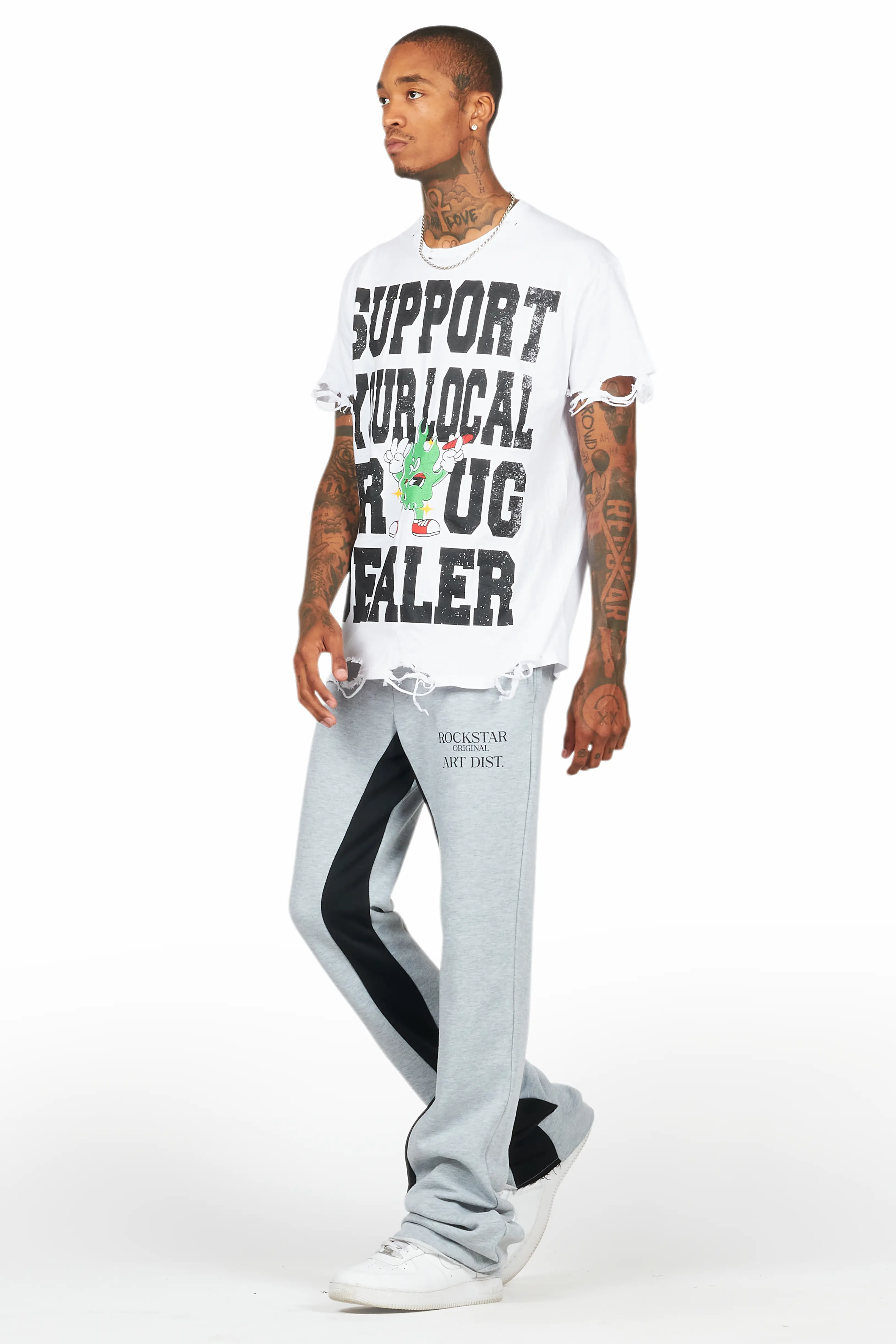 Briggs Heather Grey Baggy Pant - Image 6