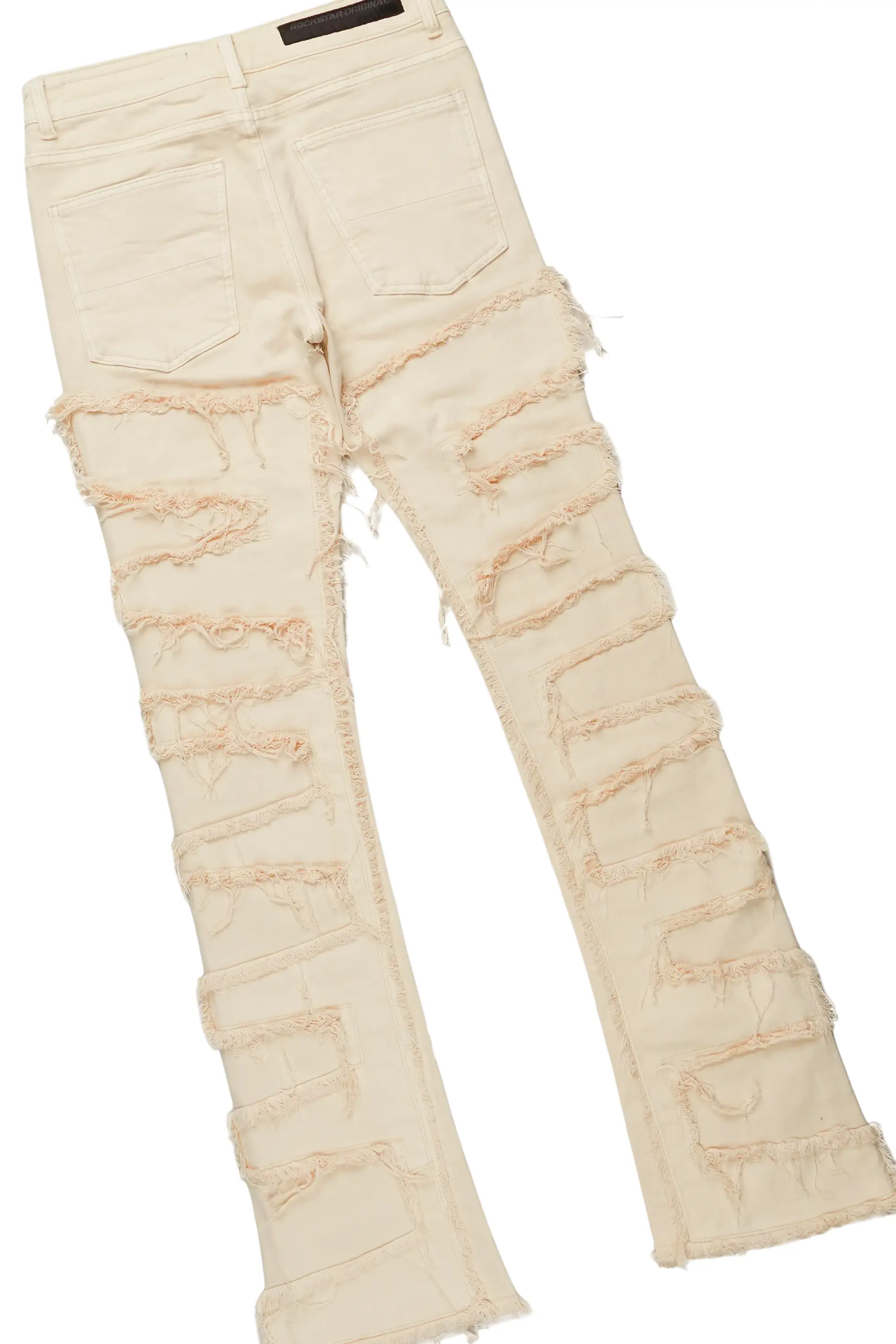 Posse White T-Shirt & Shake Beige Stacked Jean Bundle - Image 10
