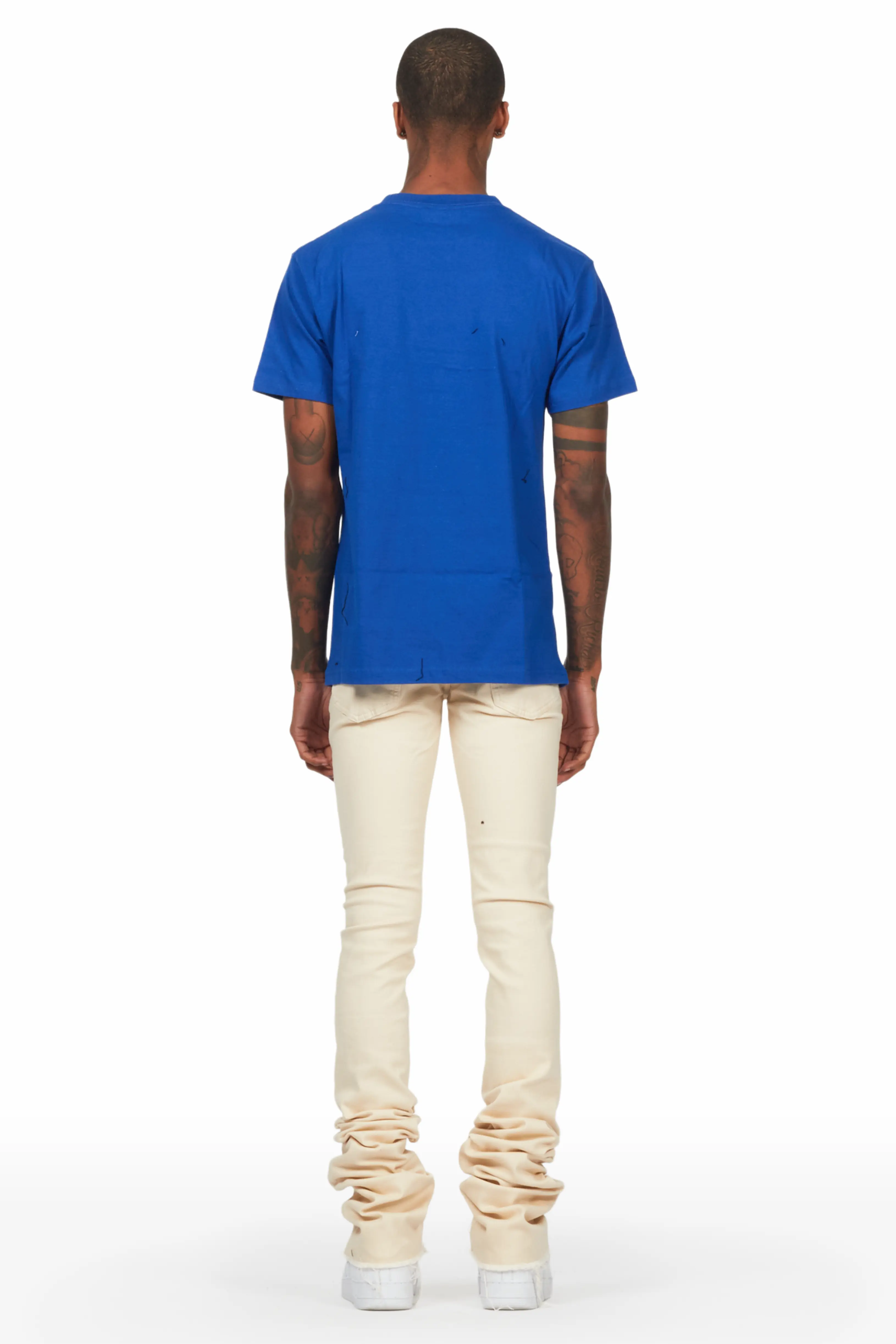 Fraust Royal T-Shirt & Josiah Beige Super Stacked Flare Jean Bundle - Image 4
