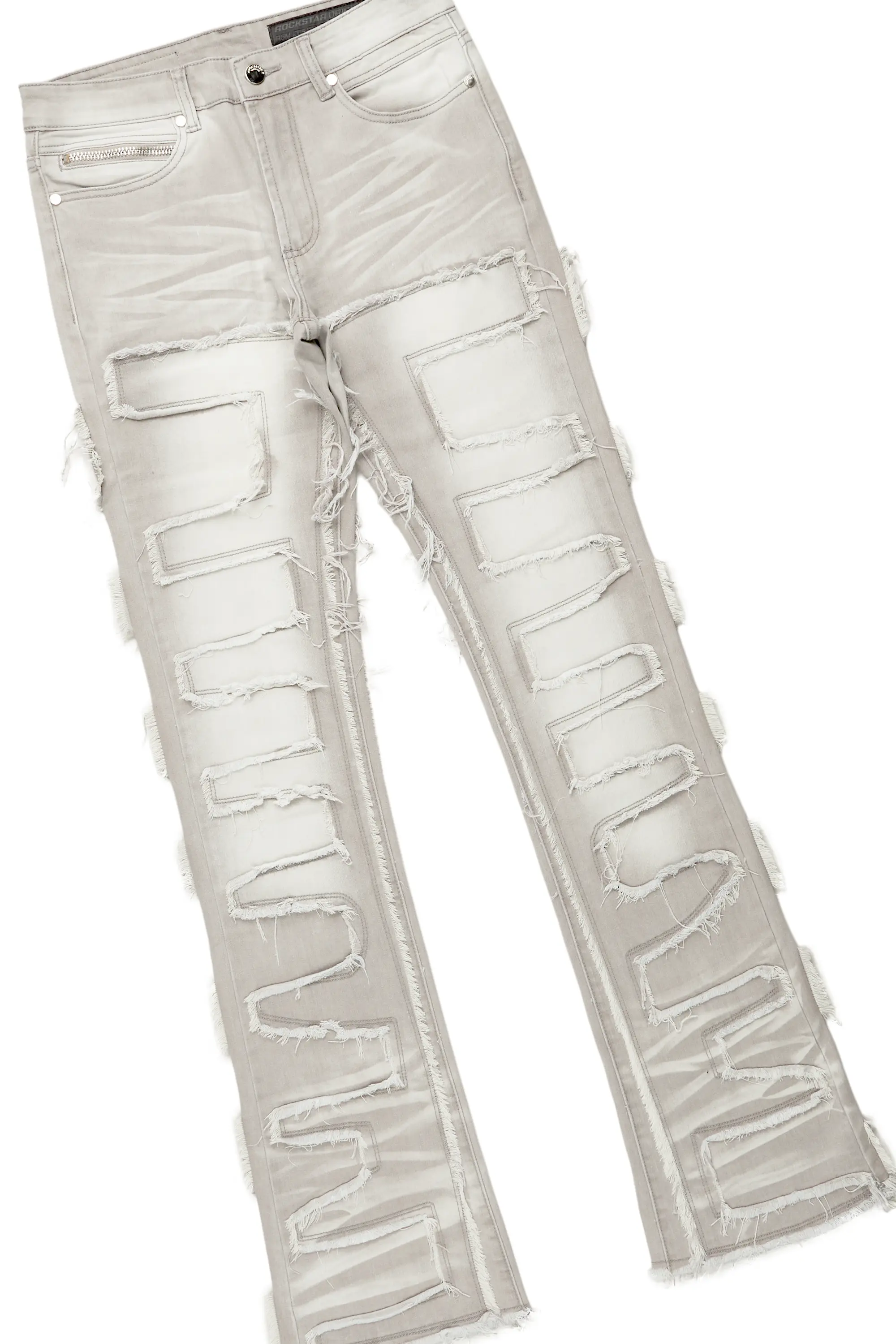 Ponce Black T-Shirt & Shake Grey Stacked Flare Jean Bundle - Image 9