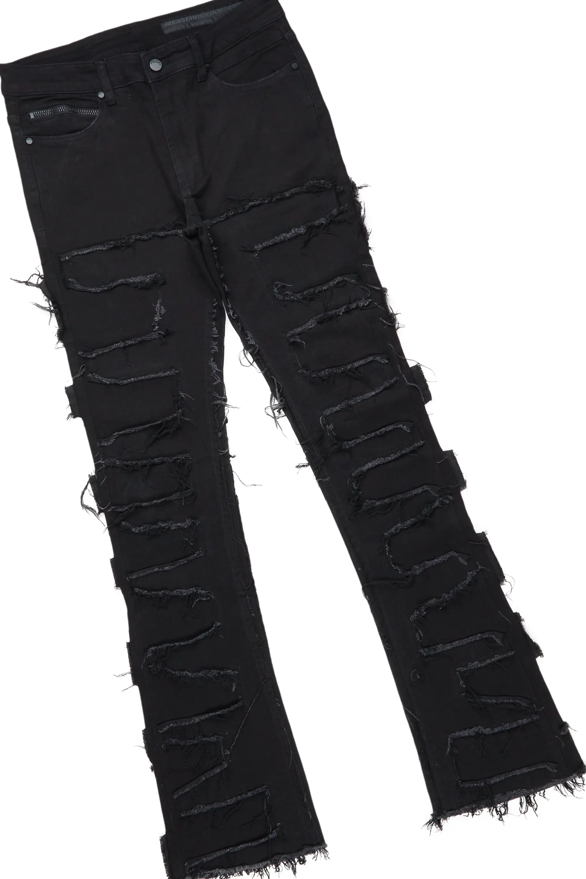 Lamar Black Oversized T-Shirt/Stacked Flare Jean Bundle - Image 3