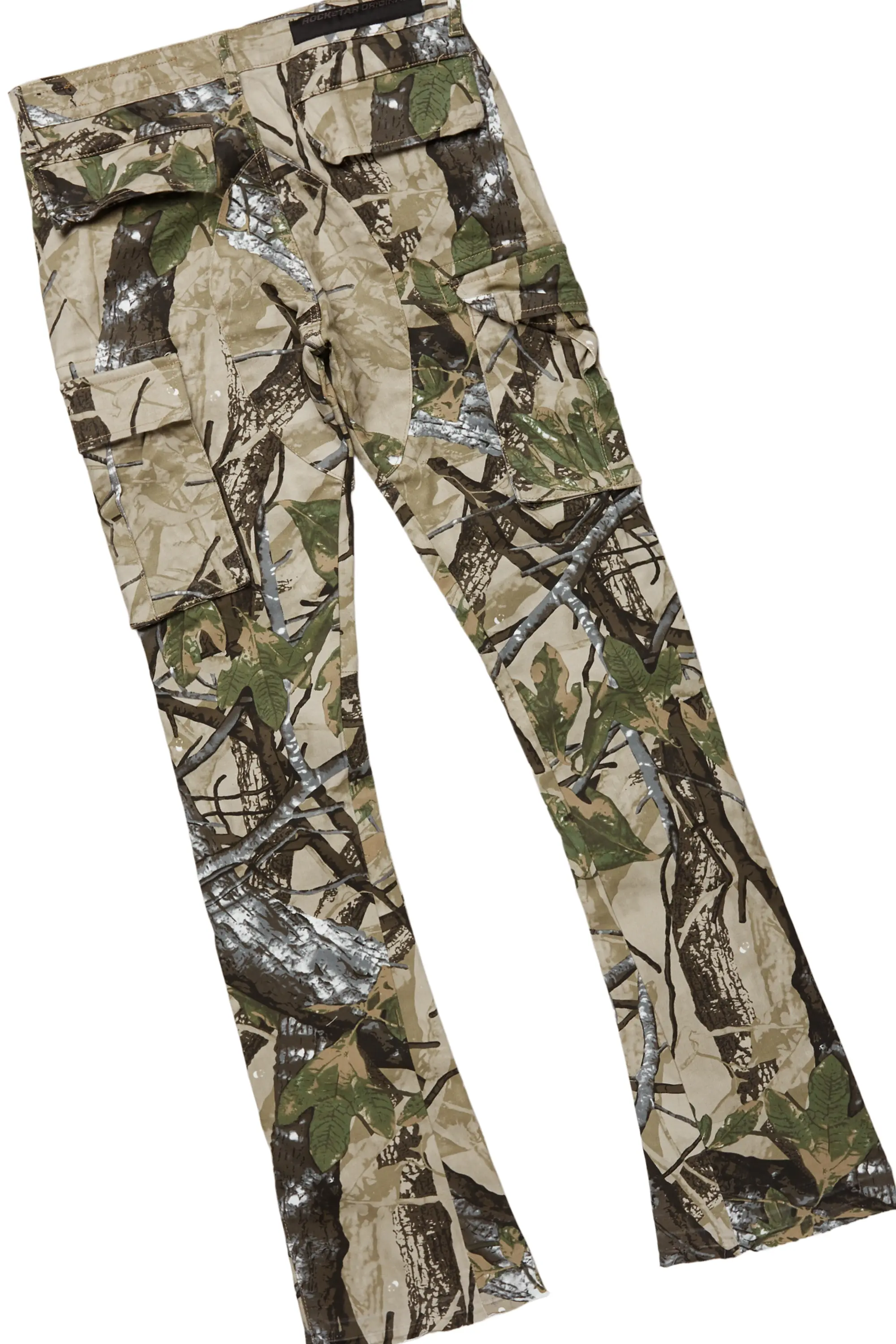 Dunebi Black Oversized T-Shirt & Merrik Tree Camo Stacked Flare Jean Bundle - Image 4