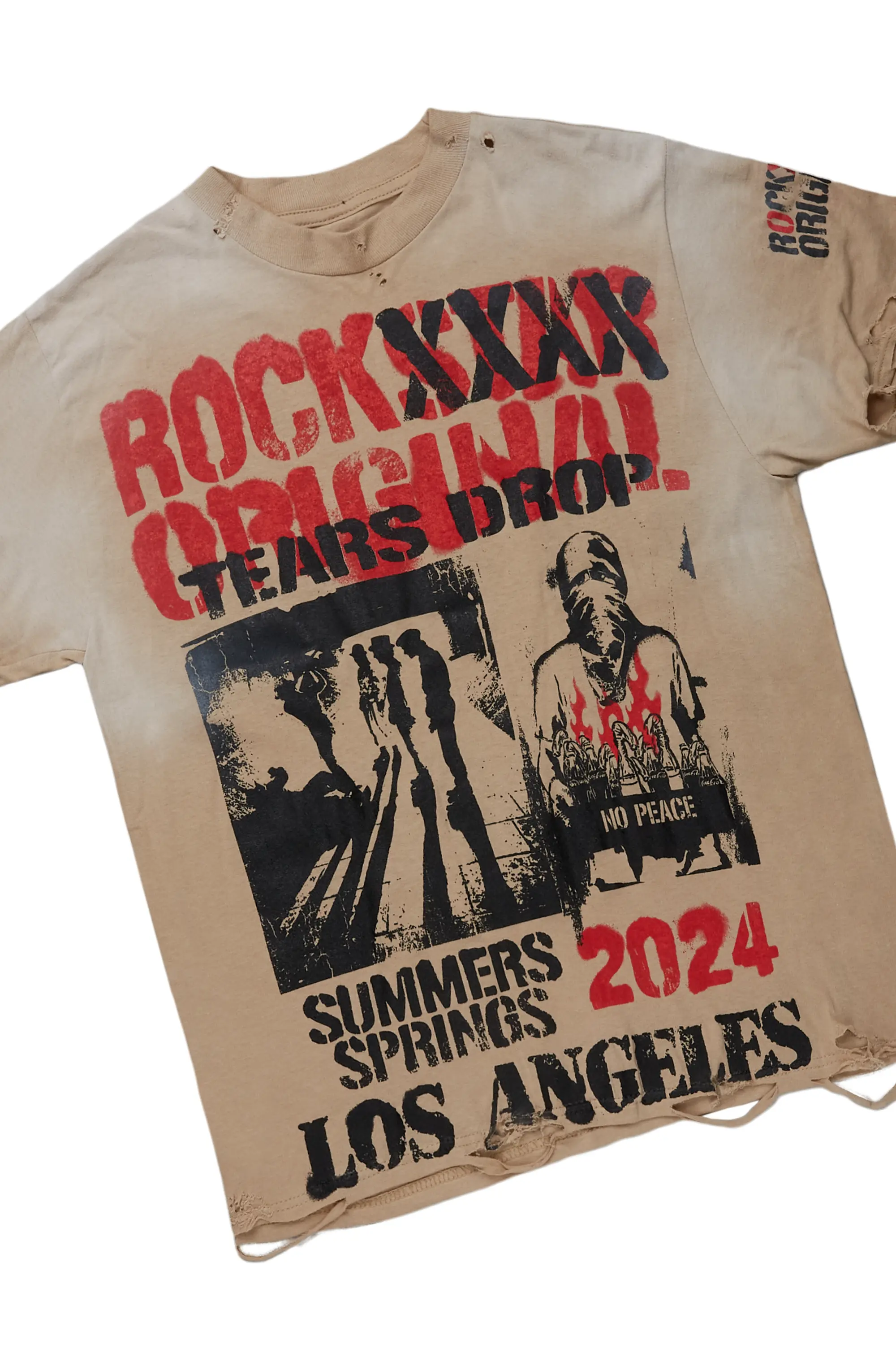 Omer Beige Oversized T-Shirt & Rebel Stacked Flare Jean Bundle - Image 2