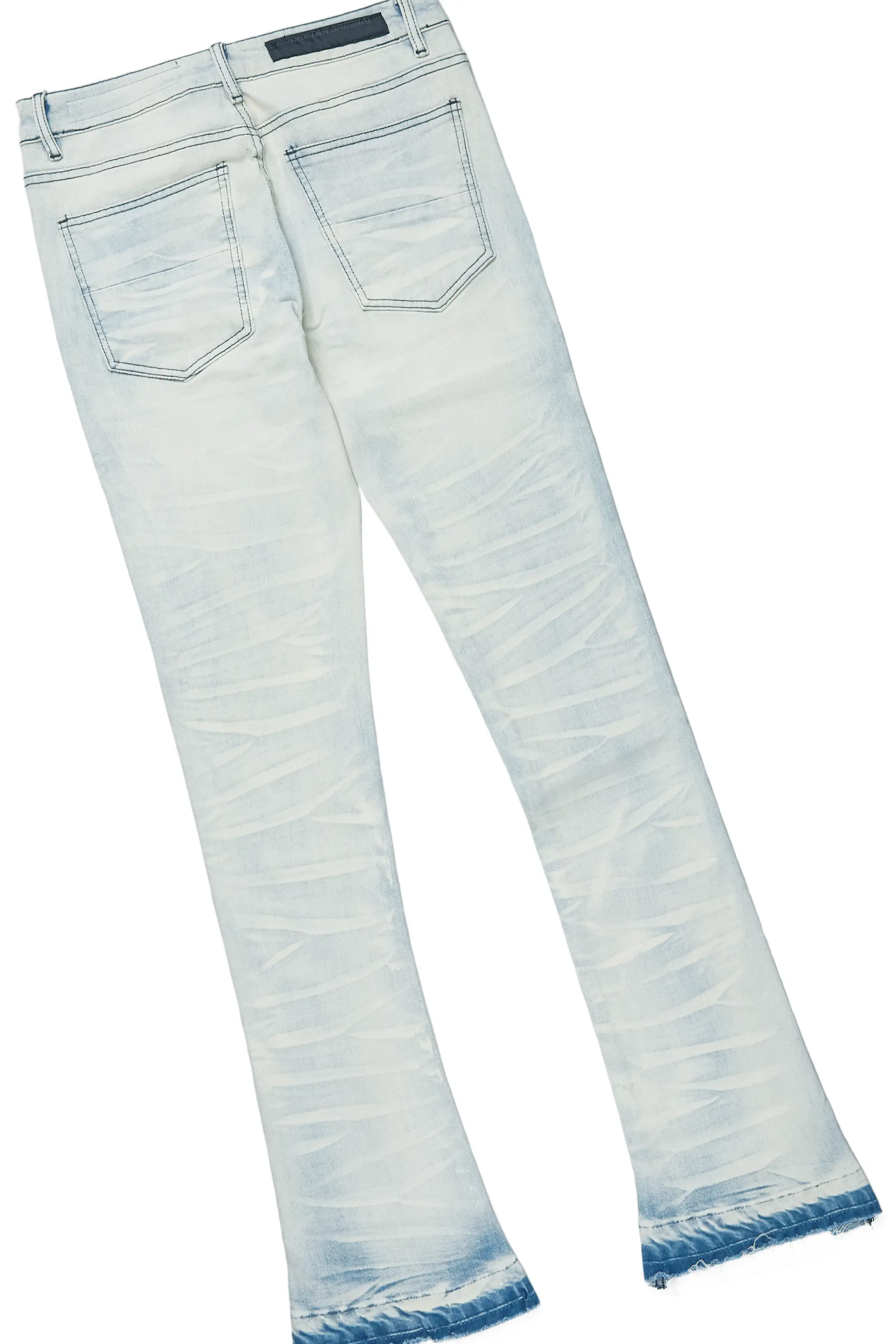 Pello White Oversized T-Shirt & Lakyn Light Blue Stacked Flare Jean Bundle - Image 4