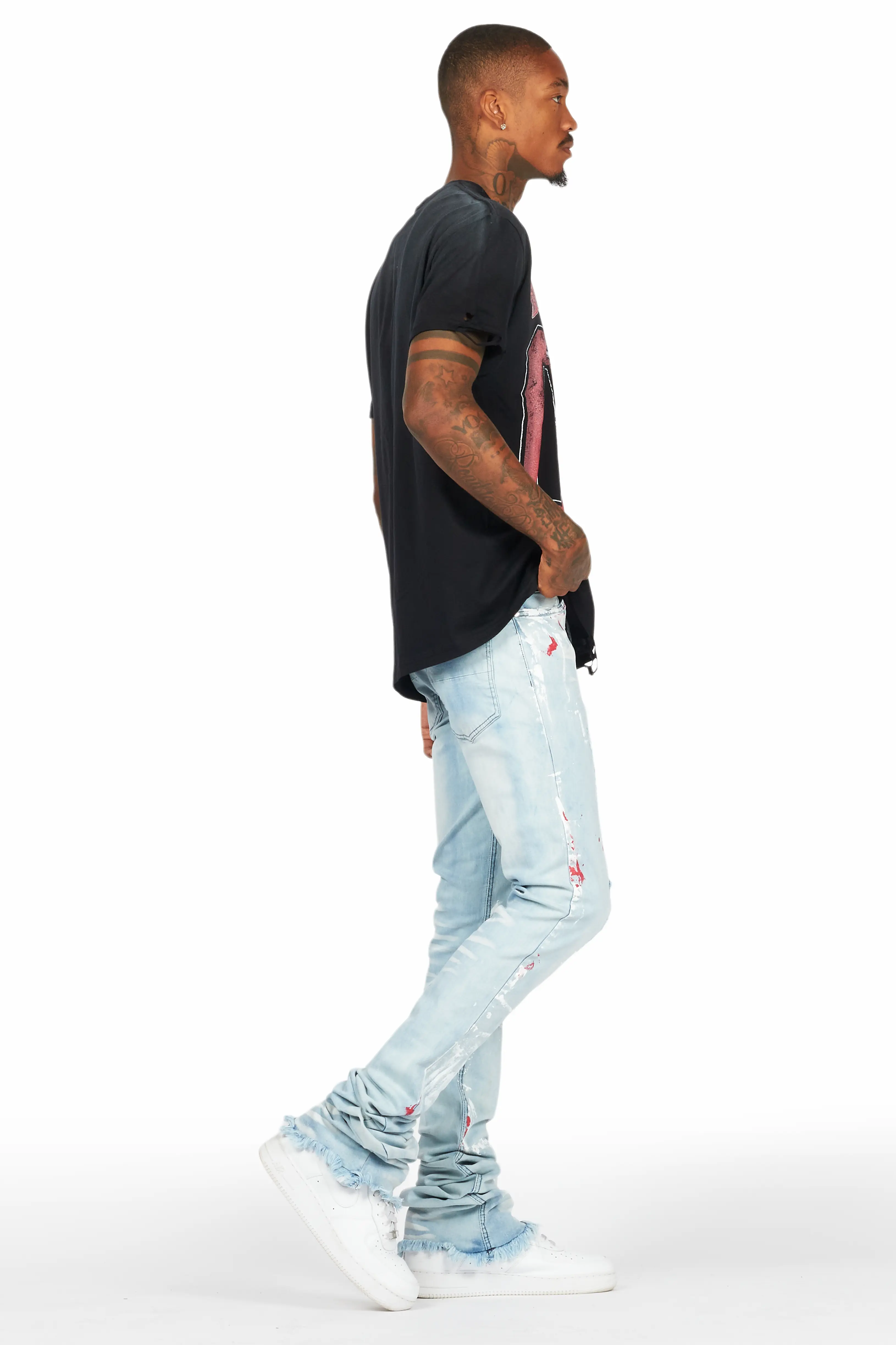 Fields Black T-Shirt/Stacked Flare Jean Set - Image 3