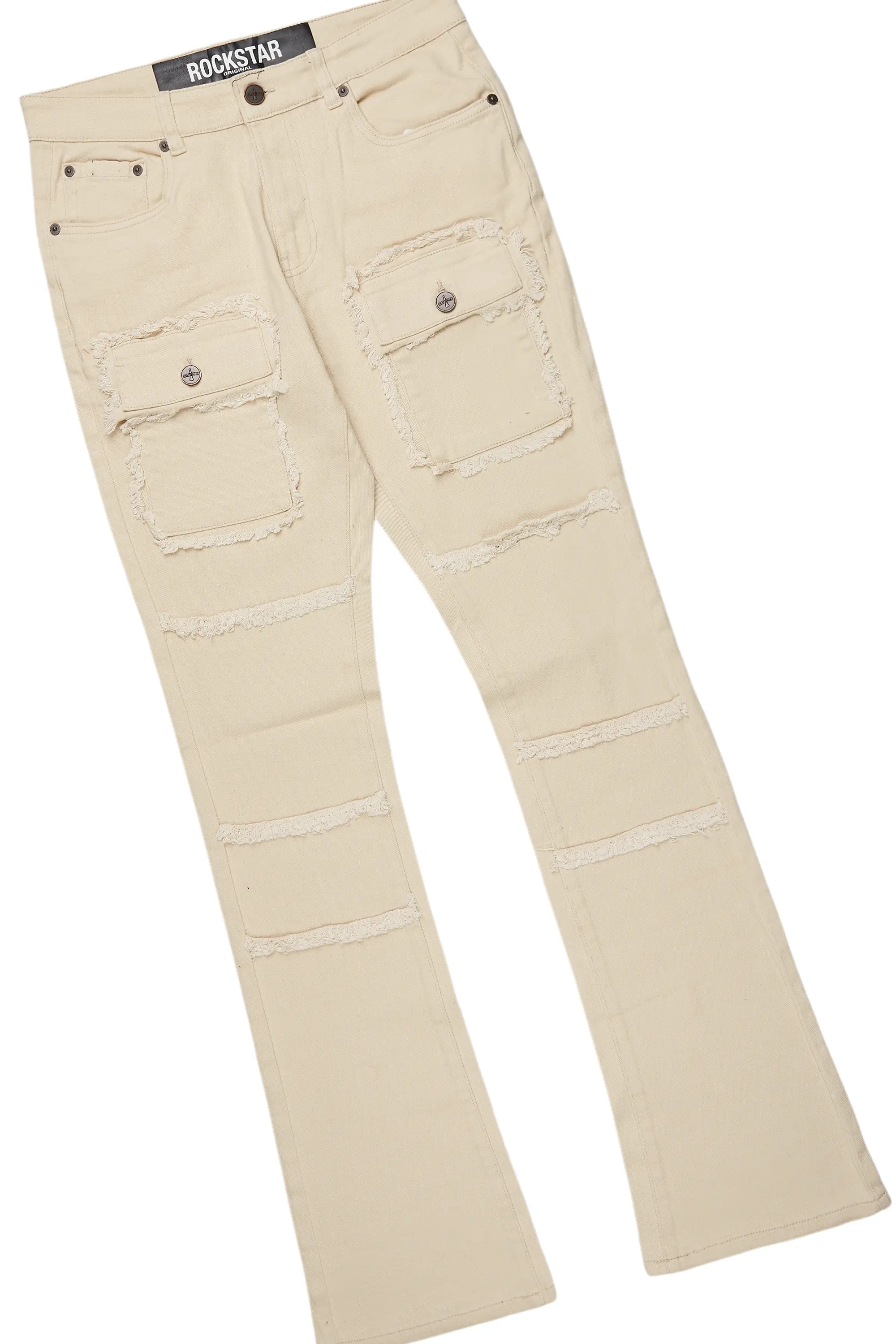 Omer Beige Hoodie/Stacked Flare Cargo Jean Bundle - Image 4