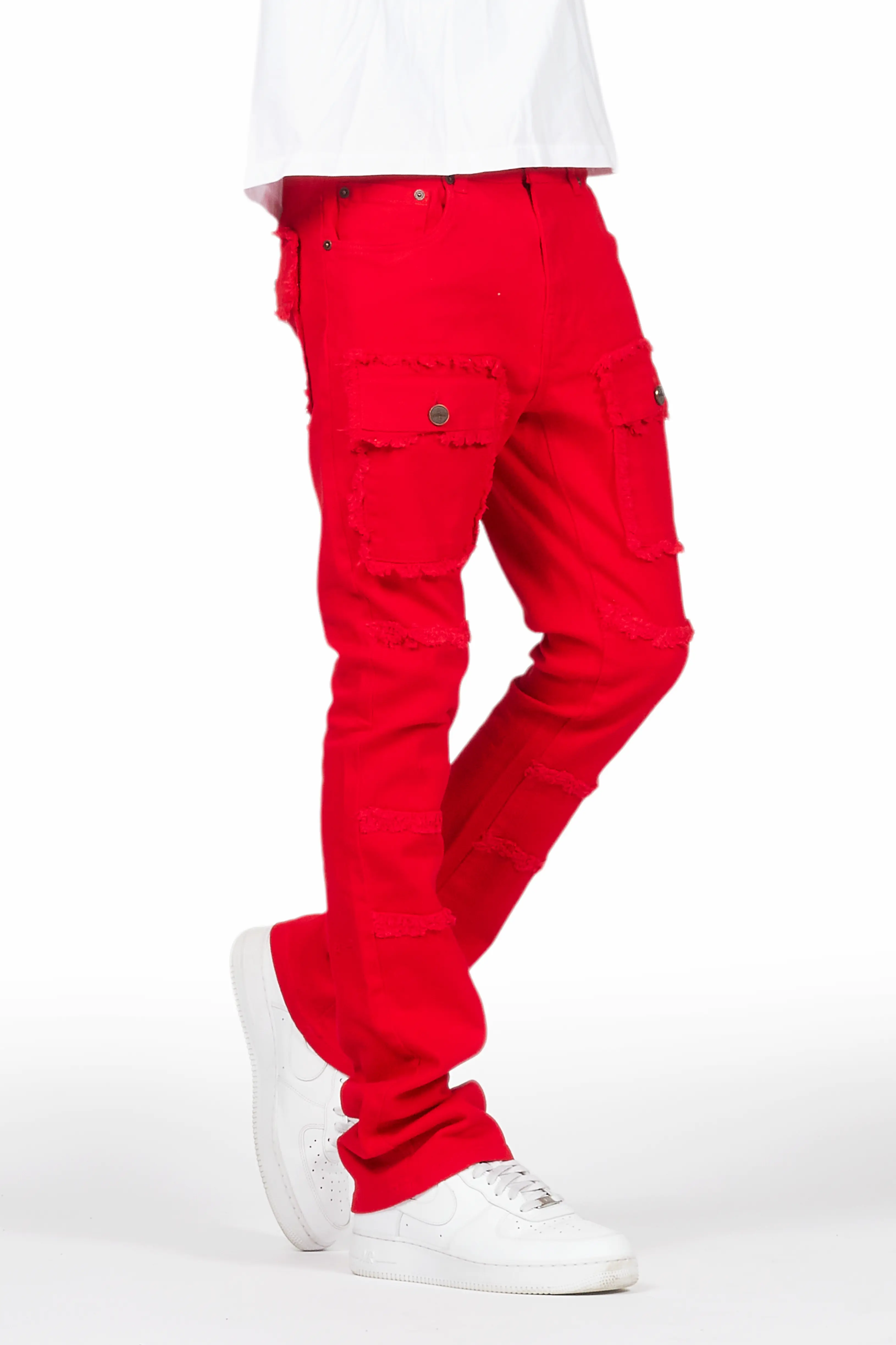 Lake White/Red T-Shirt/Stacked Flare Cargo Jean Bundle - Image 11