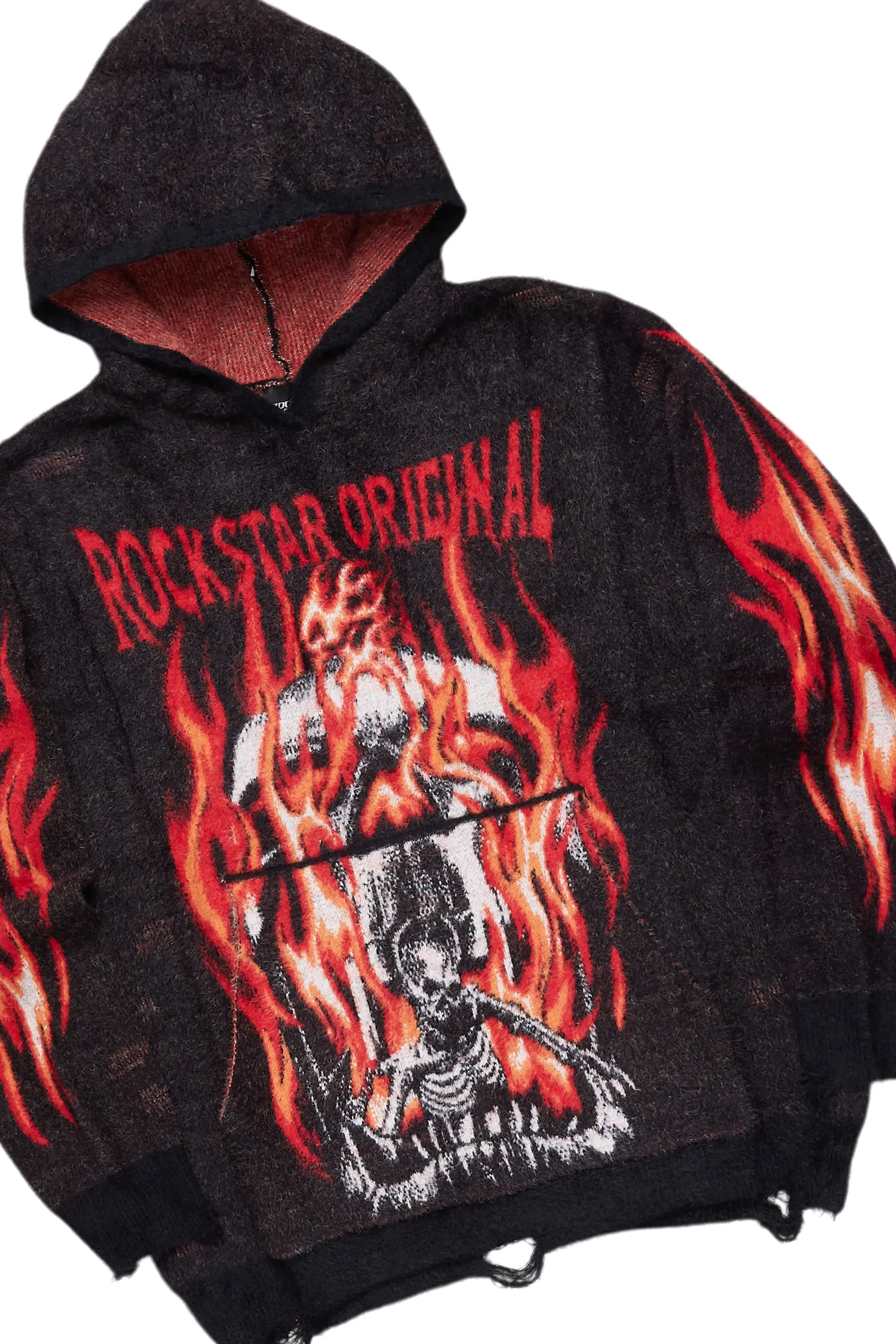 Fuka Black Knit Hoodie & Pooja Super Stacked Flare Jean Bundle - Image 2