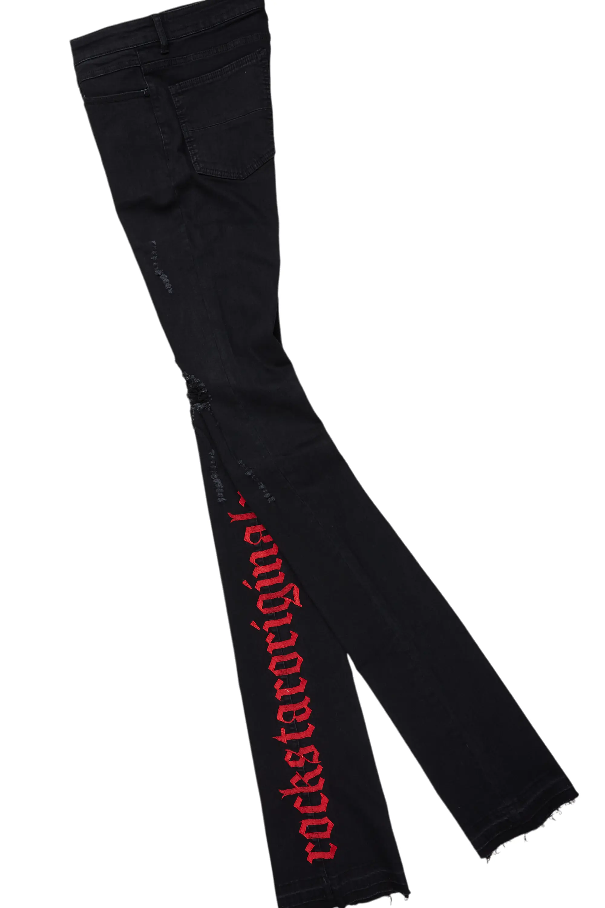 Karlo Red Hoodie/Super Stacked Flare Jean Bundle - Image 12
