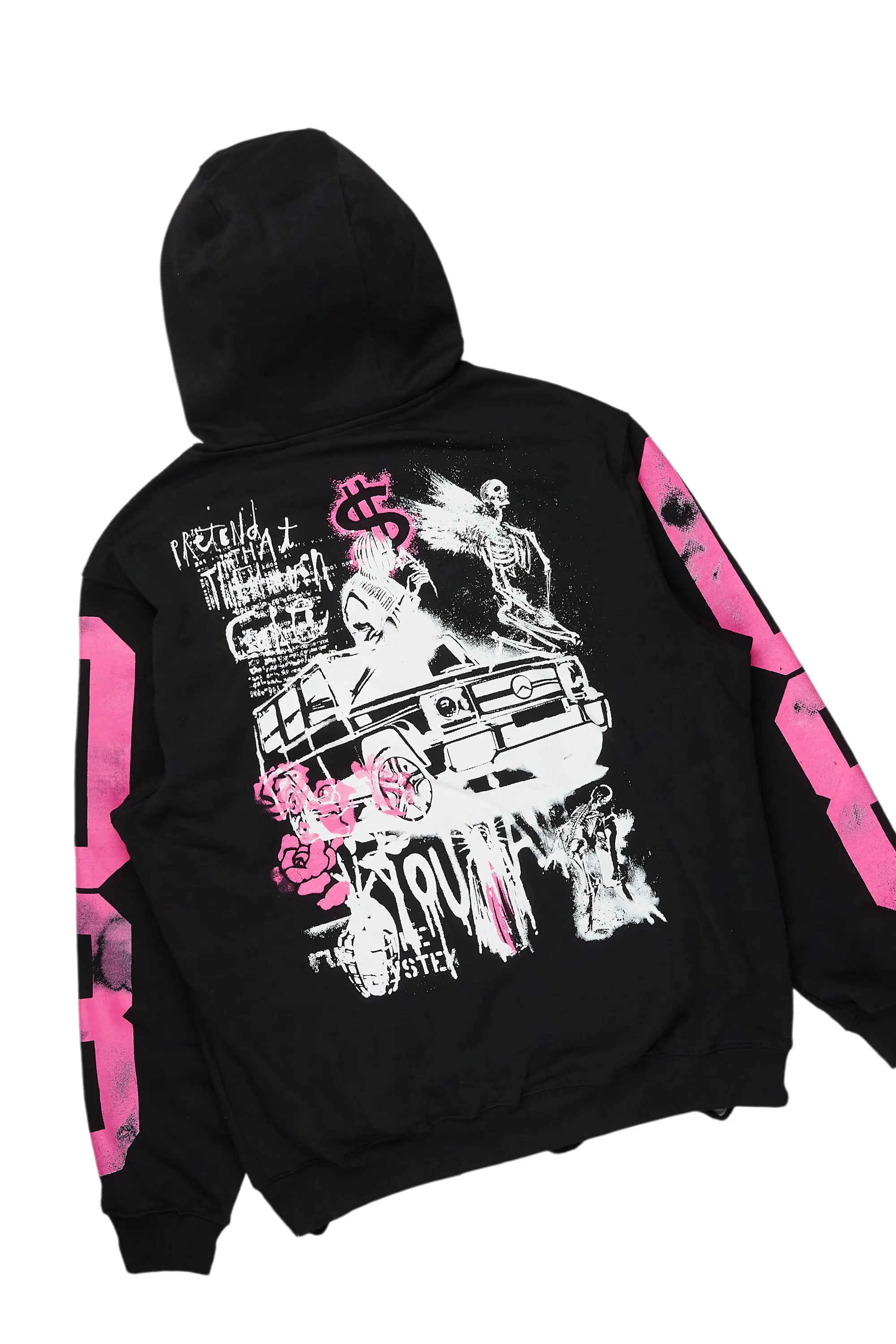 Grill Black/Pink Hoodie/Stacked Flare Jean Bundle - Image 9