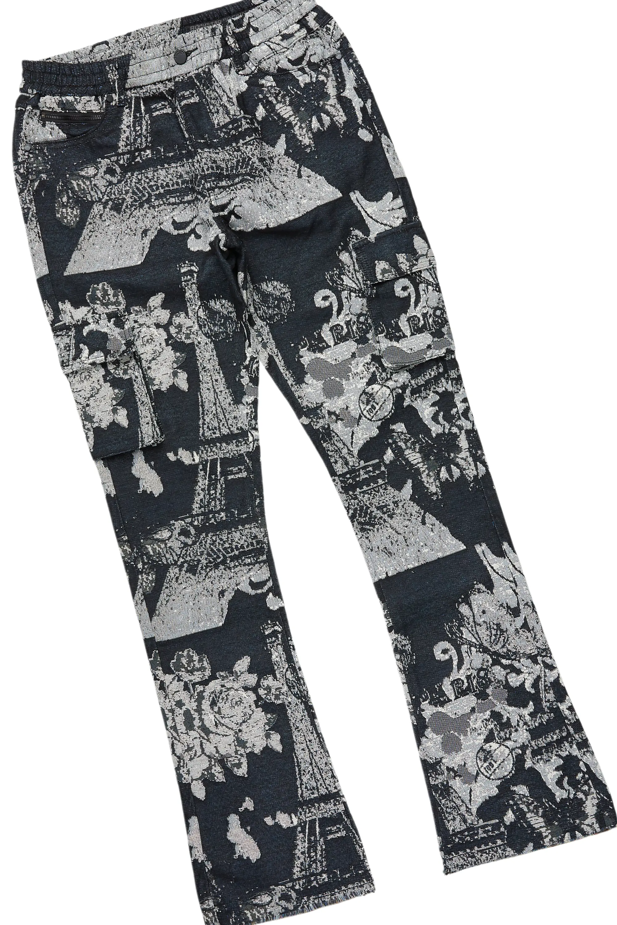 All Seeing Eyes Black Hoodie & Lamont Stacked Flare Tapestry Jean Bundle - Image 3