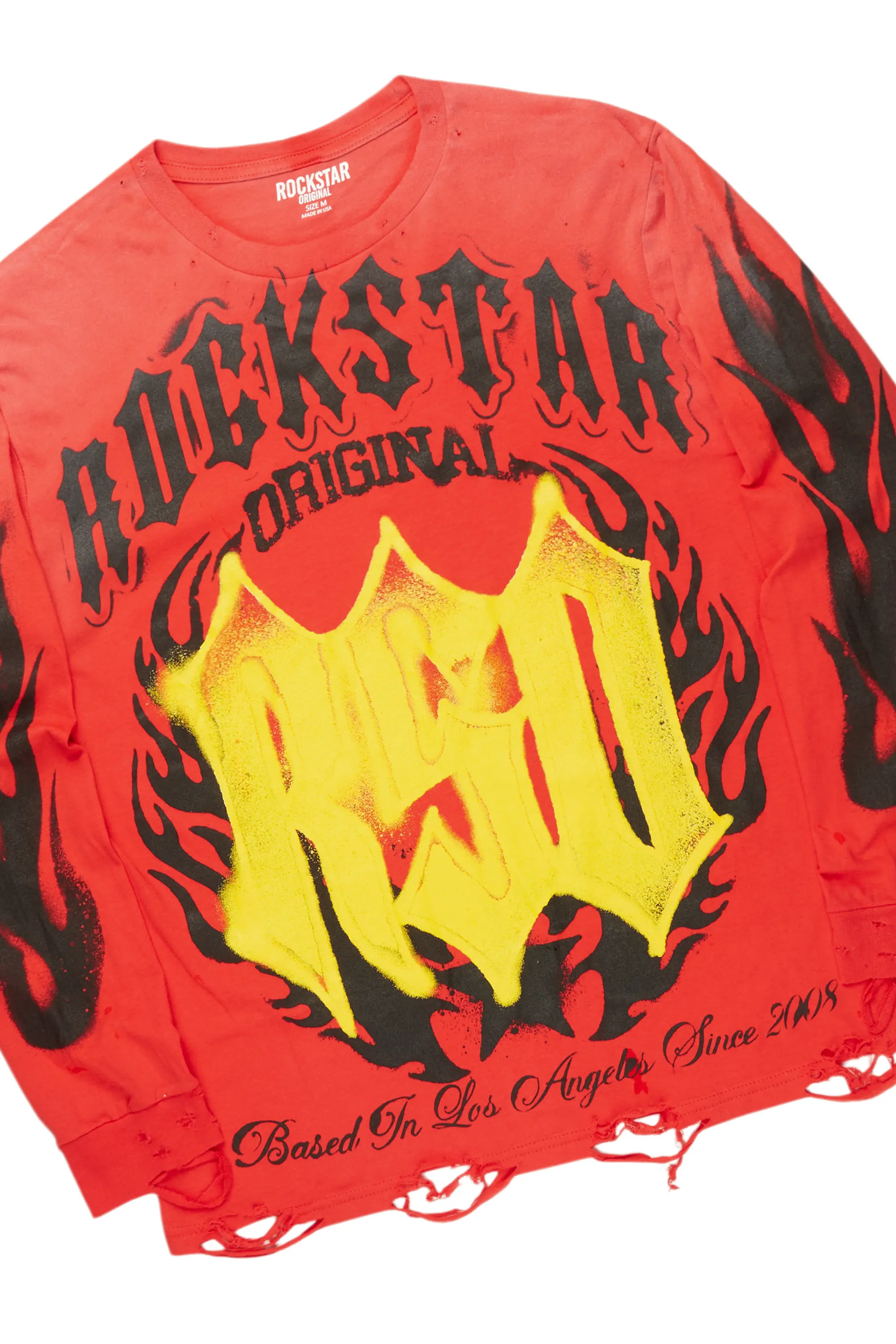 Boaz Red Long Sleeve/Stacked Flare Jean Set - Image 2