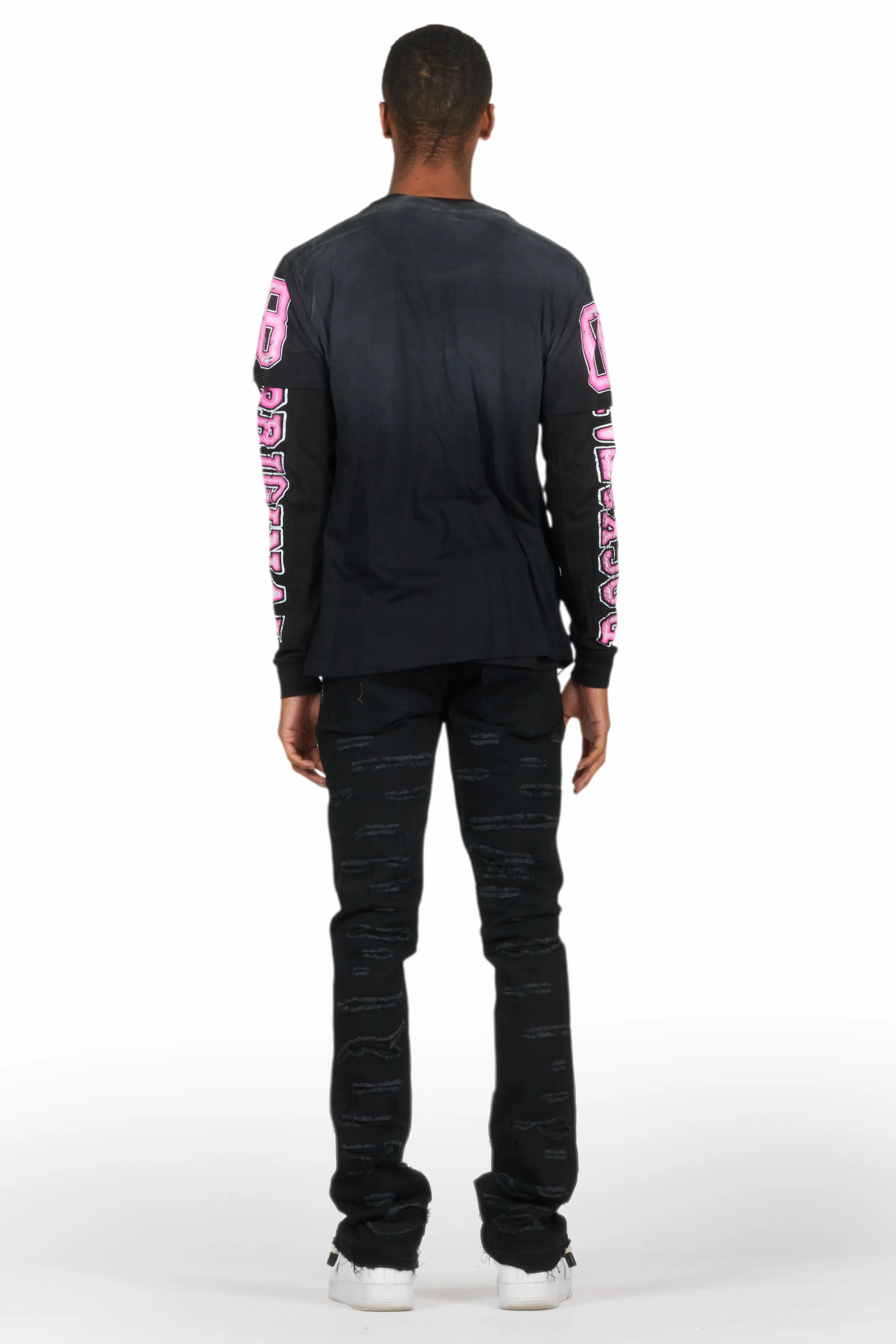 Fields Black Double Layer T-Shirt/Stacked Flare Jean Bundle - Image 4