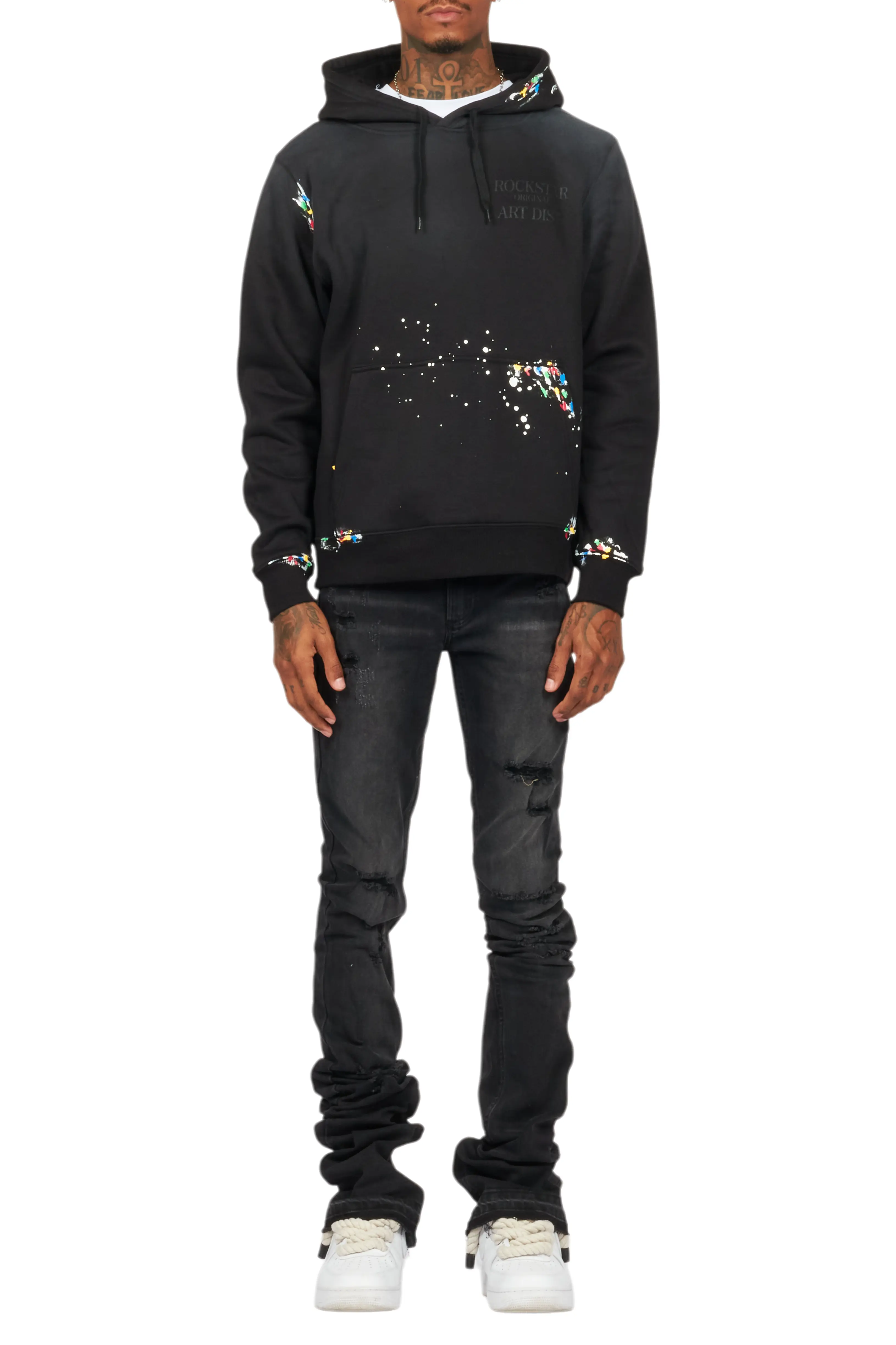 Palmer Black Hoodie/Stacked Flare Jean Bundle - Image 10