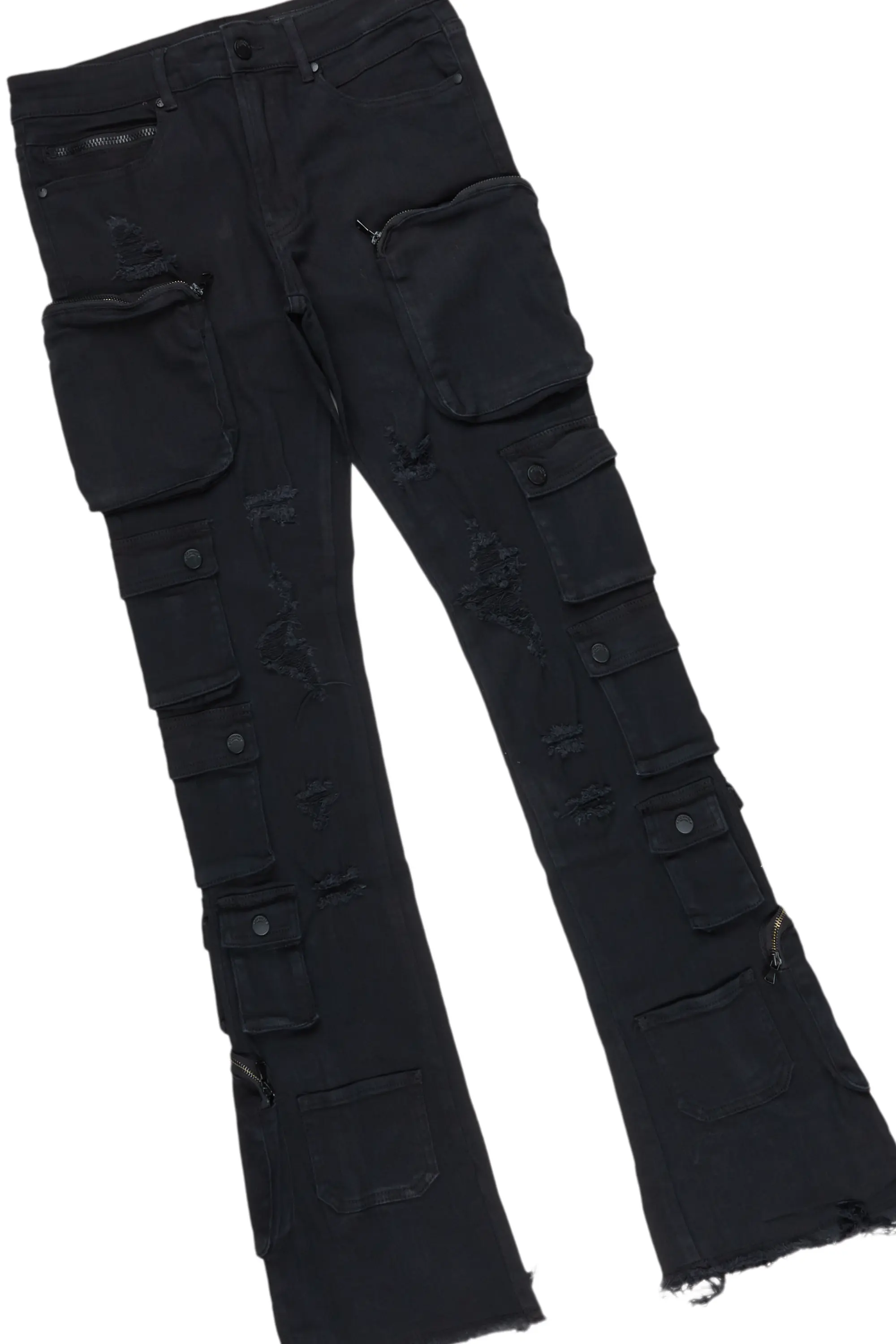 Anneso Black Hoodie/Stacked Cargo Jean Bundle - Image 4