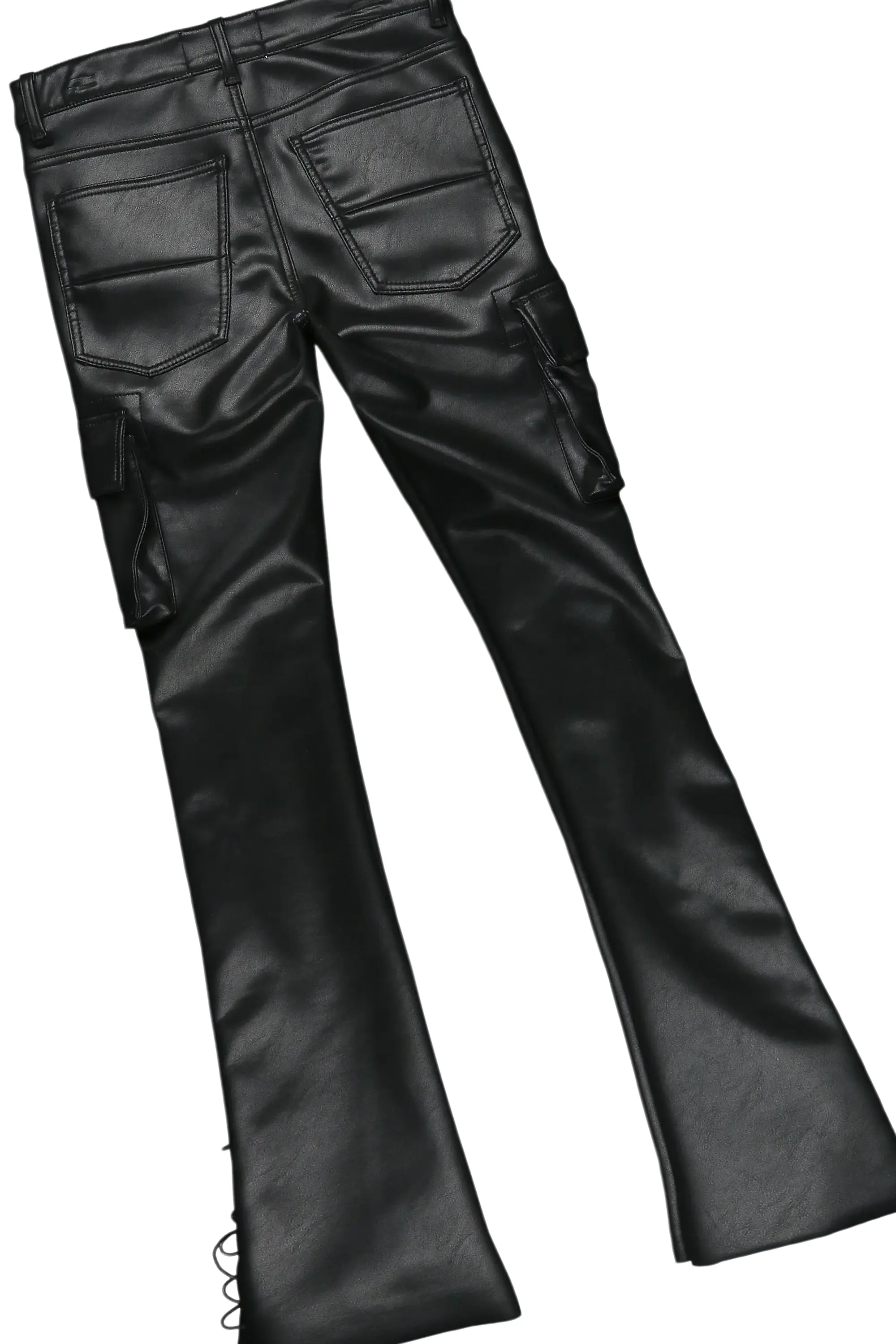 Banyan Black Long Sleeve T-Shirt & Honor Stacked Flare PU Jean Bundle - Image 4