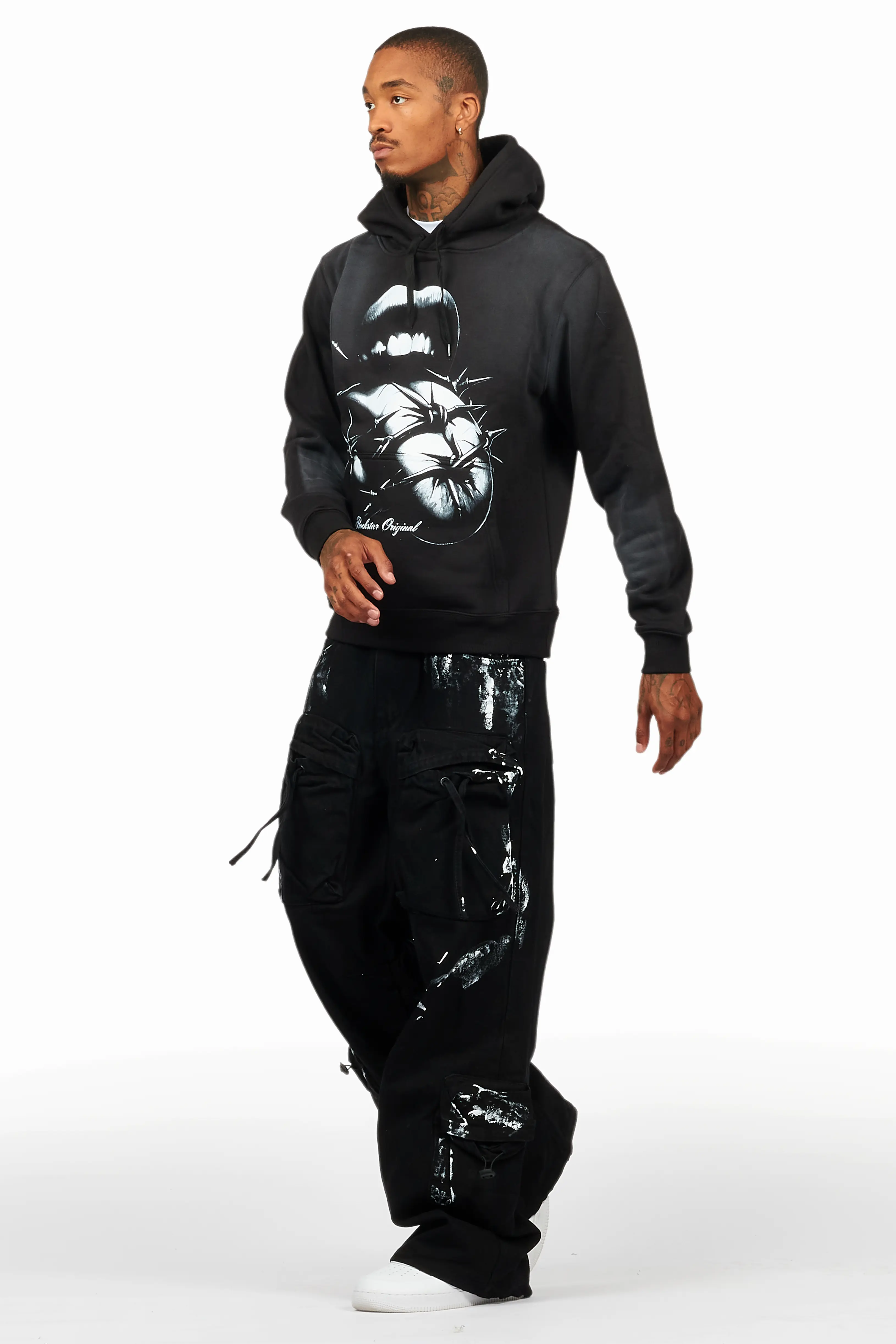 Schmear Black/White Hoodie/Baggy Fit Jean Bundle - Image 5