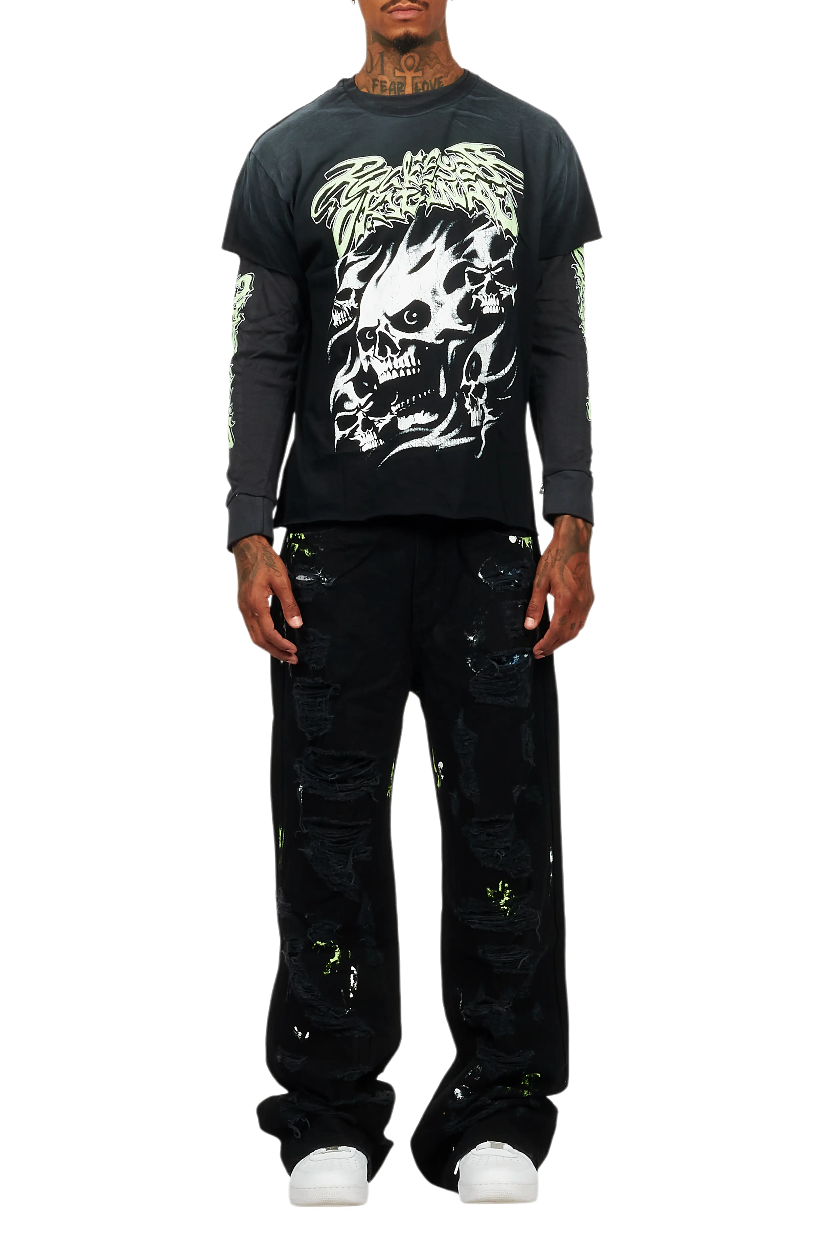 Schtupp Black Double Layer T-Shirt/Baggy Fit Jean Bundle - Image 10