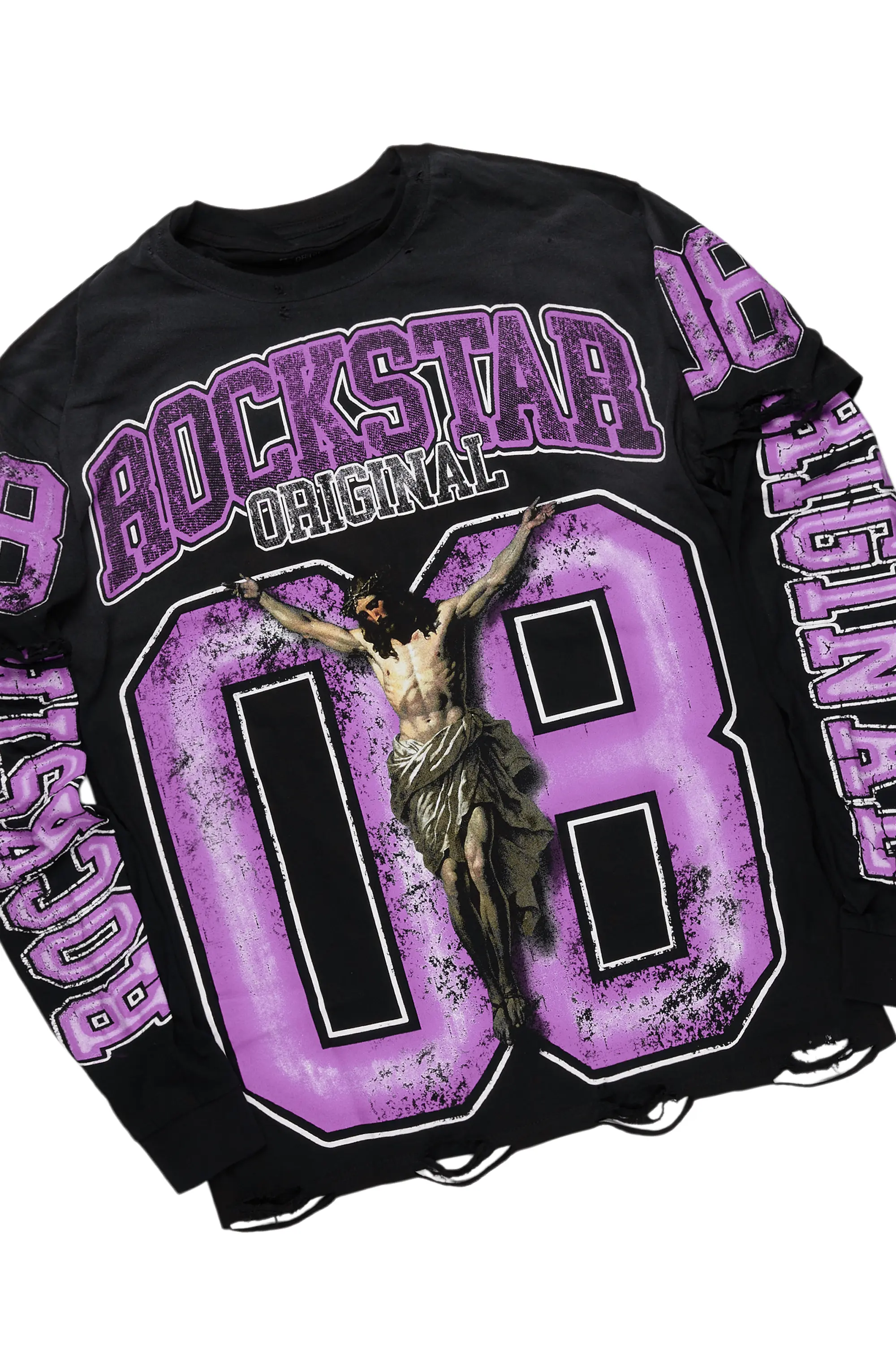 Fields Black/Purple Double Layer T-Shirt & Zorig Baggy Fit Jean Bundle - Image 2