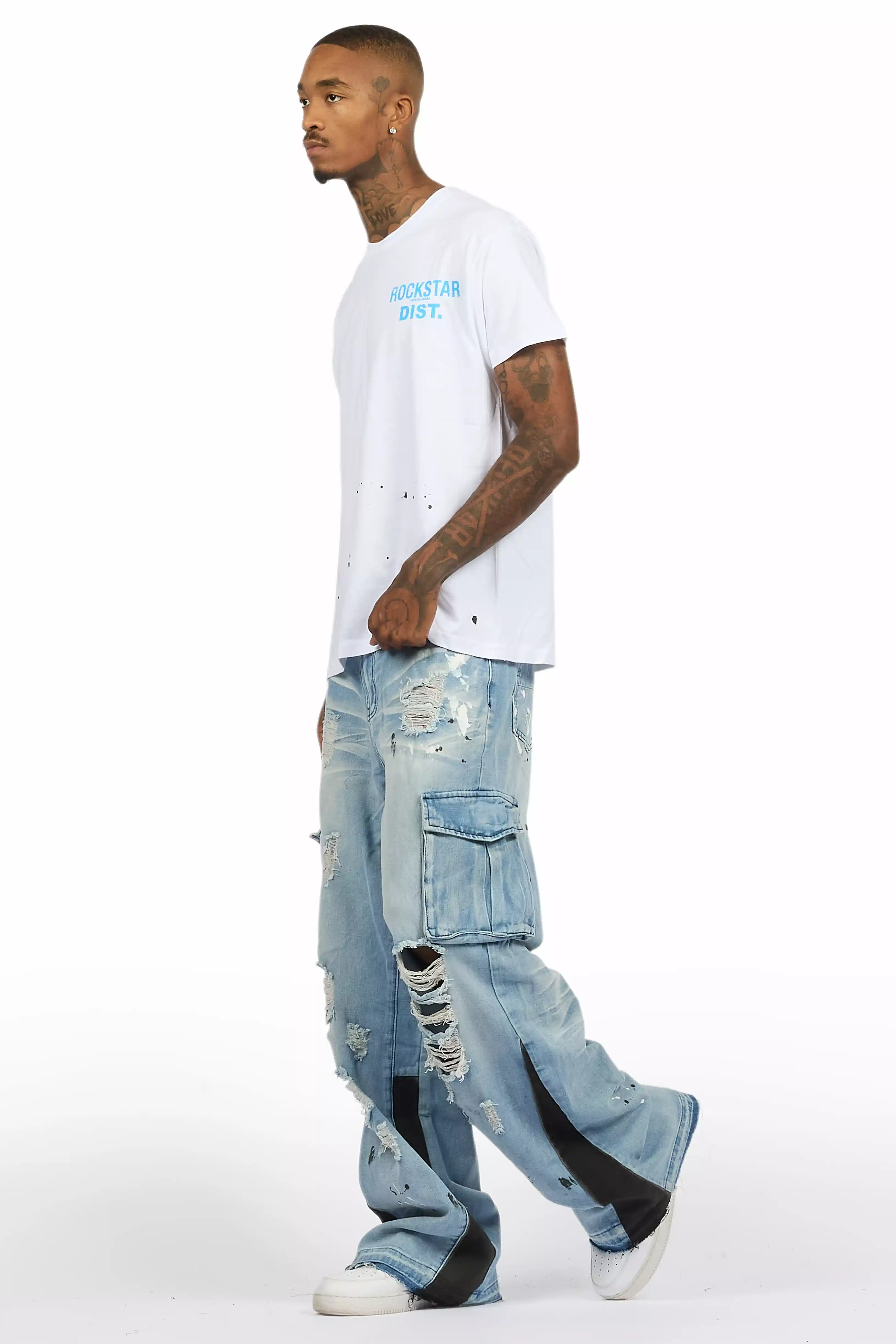 Lake White/Blue T-Shirt/Baggy Fit Jean Set - Image 6