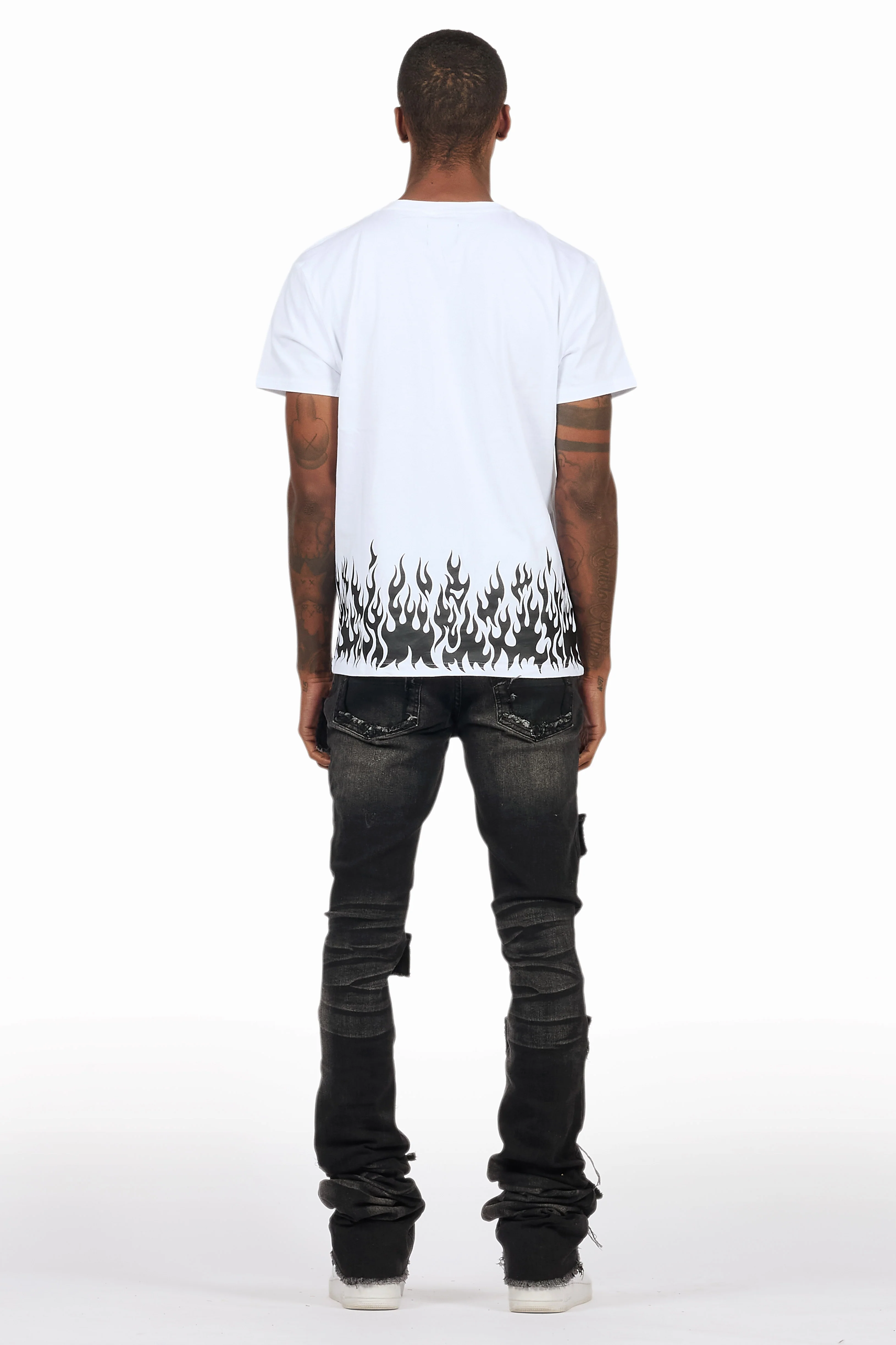 Bubble White/Black T-Shirt/Super Stacked Flare Jean Bundle - Image 4