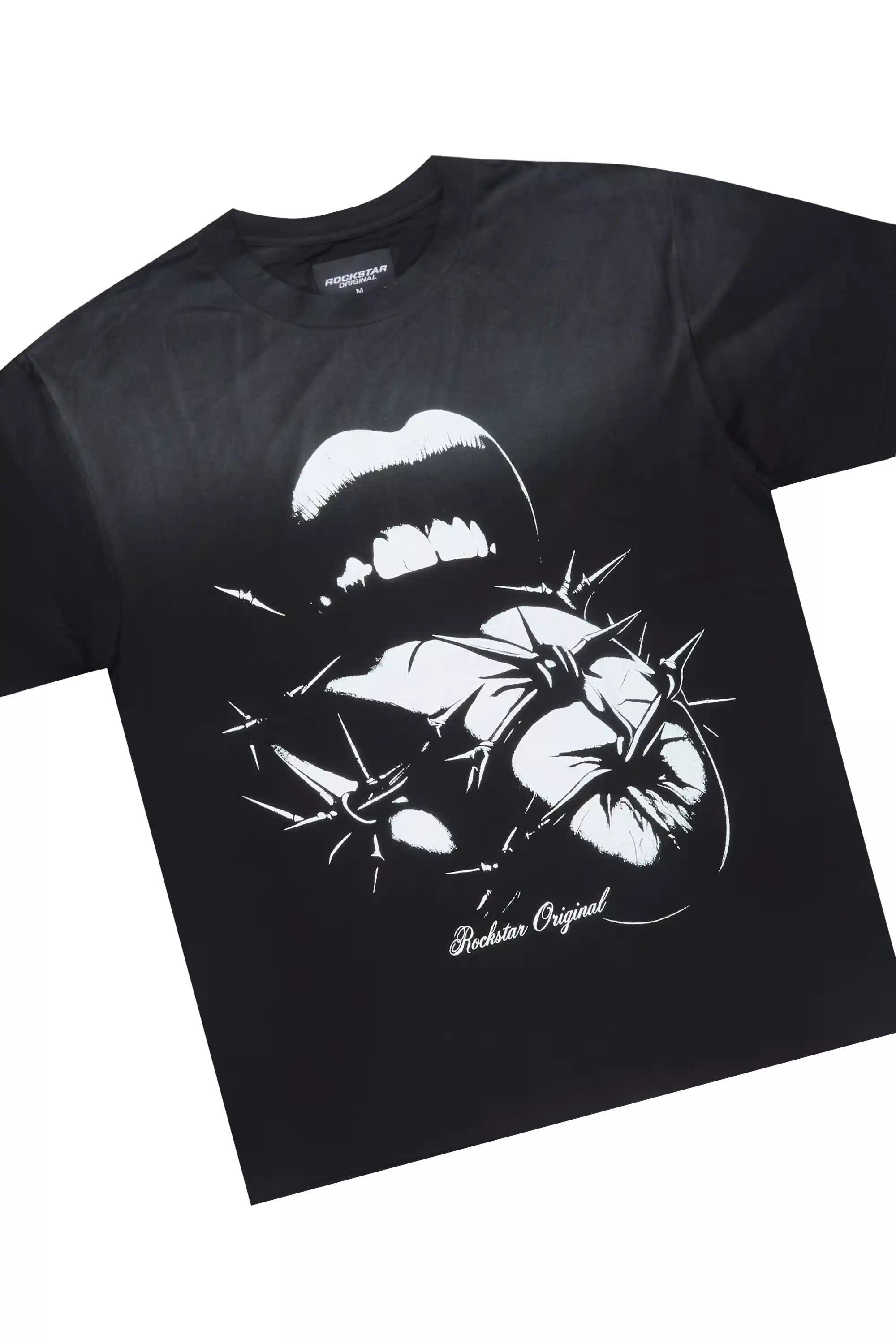 Schmear Black Oversized Graphic T-Shirt/Painted Stacked Flare Jean Bundle - Image 8