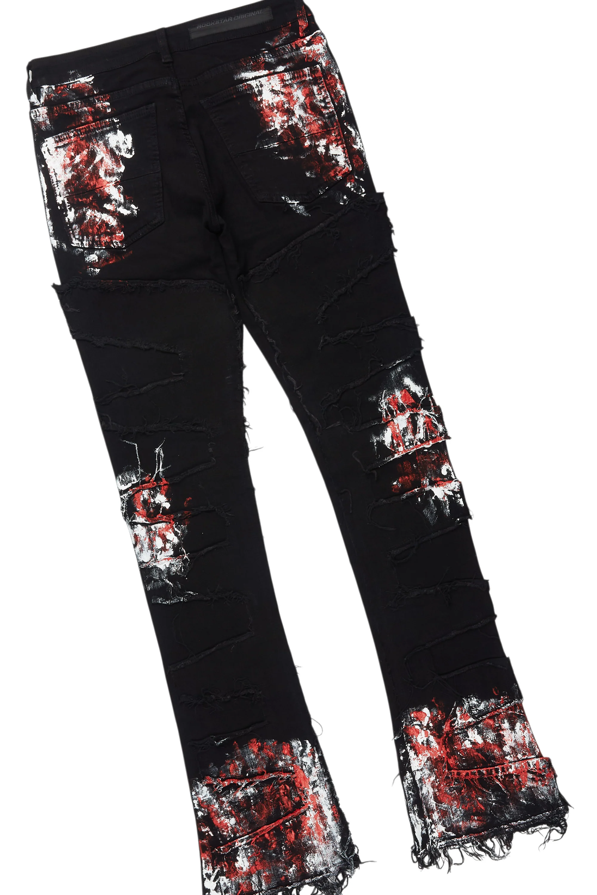 Saxon Black/Red T-Shirt/Stacked Flare Jean Set - Image 10