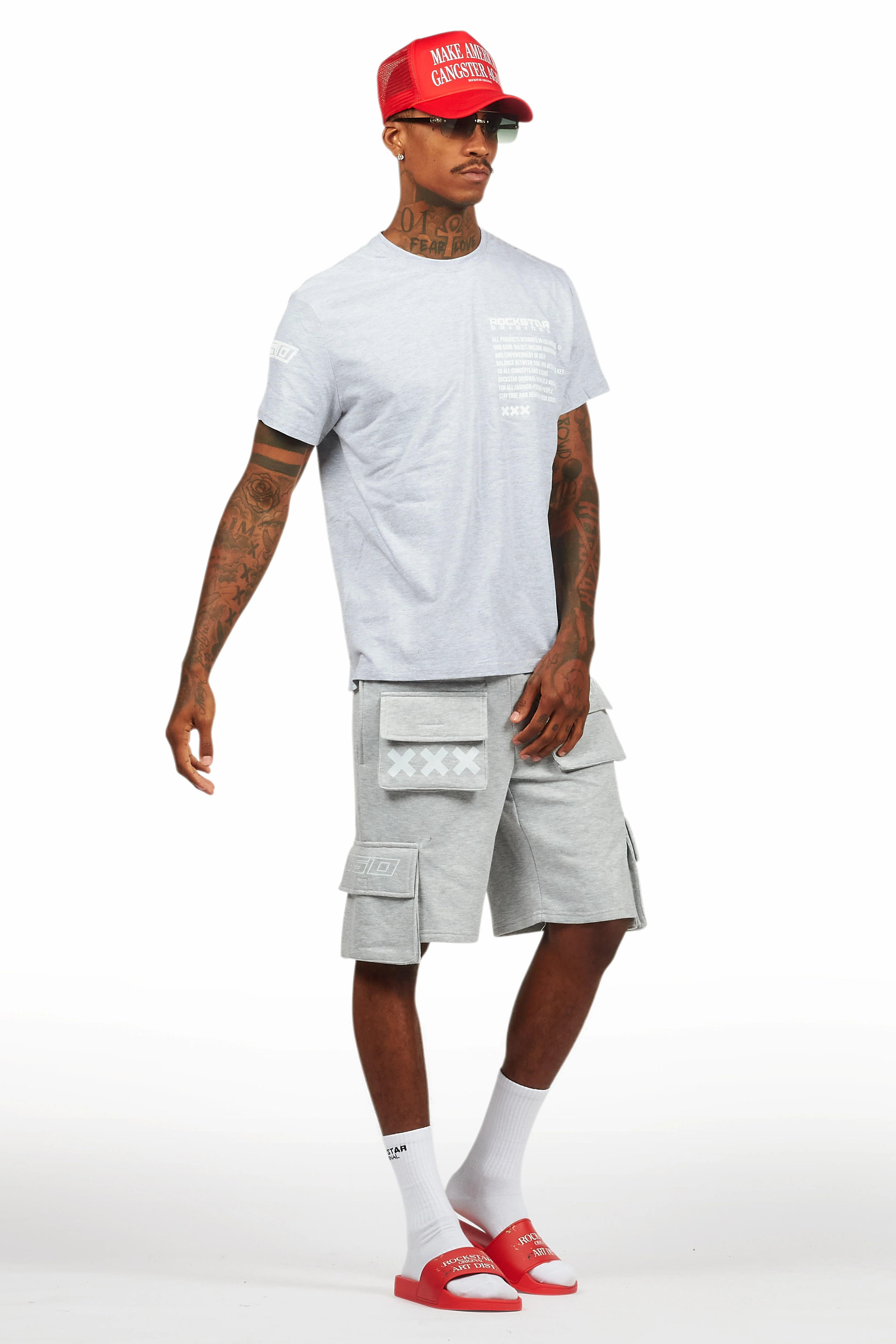 Jash Heather Grey Short Set - Image 7