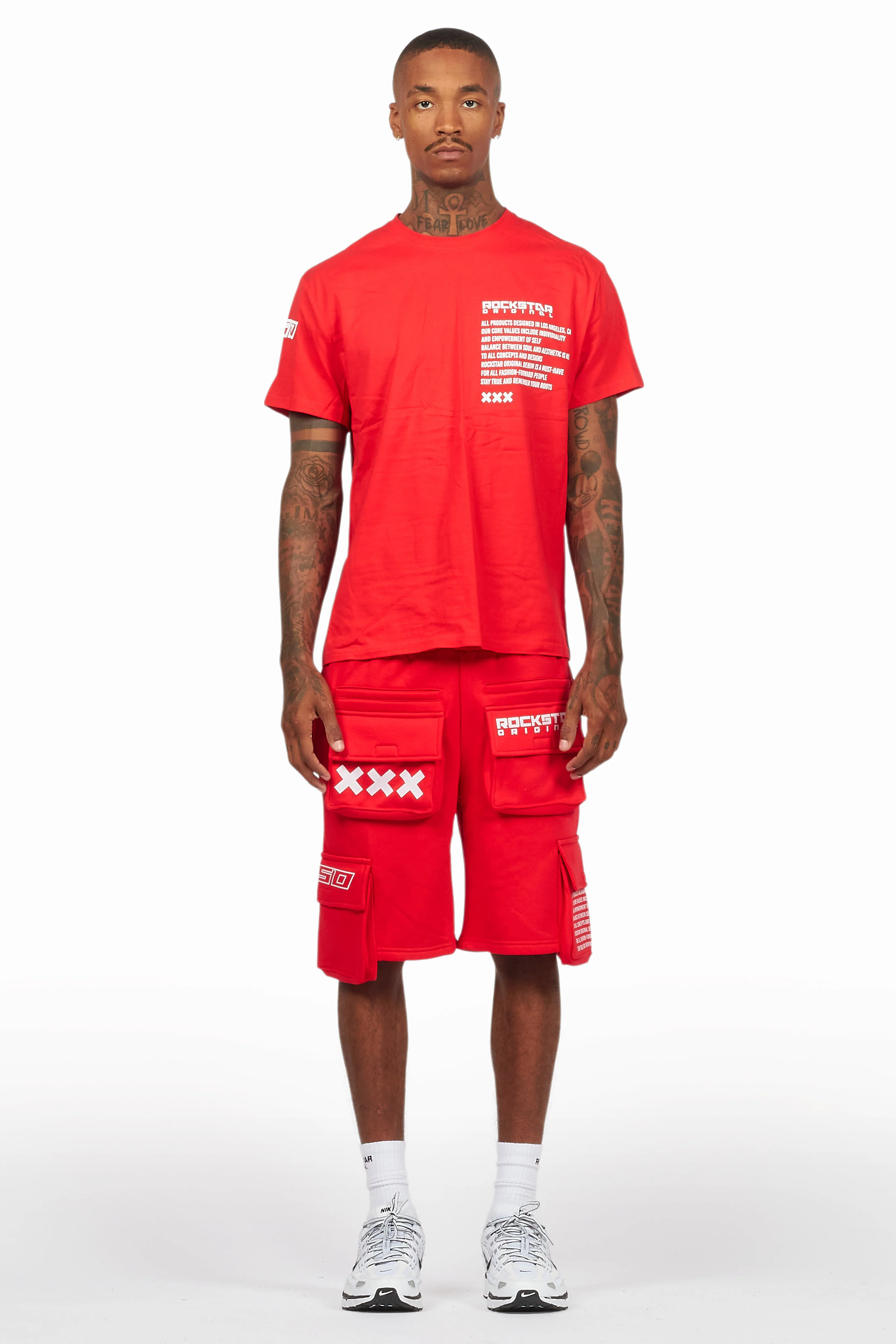 Jash Red/White Short Set - Image 2