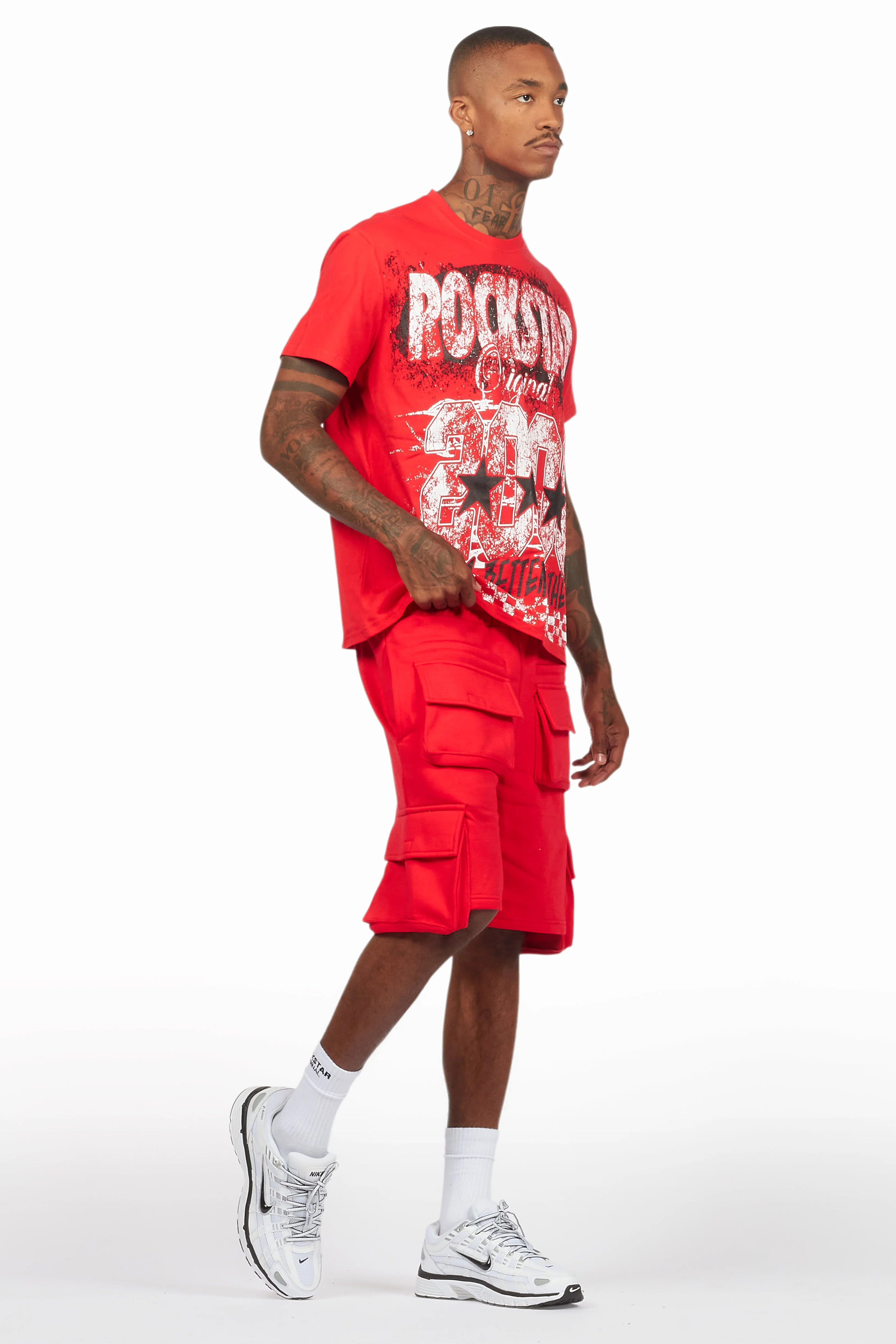 Racing Grung Red/Black T-Shirt Cargo Shorts Set - Image 11