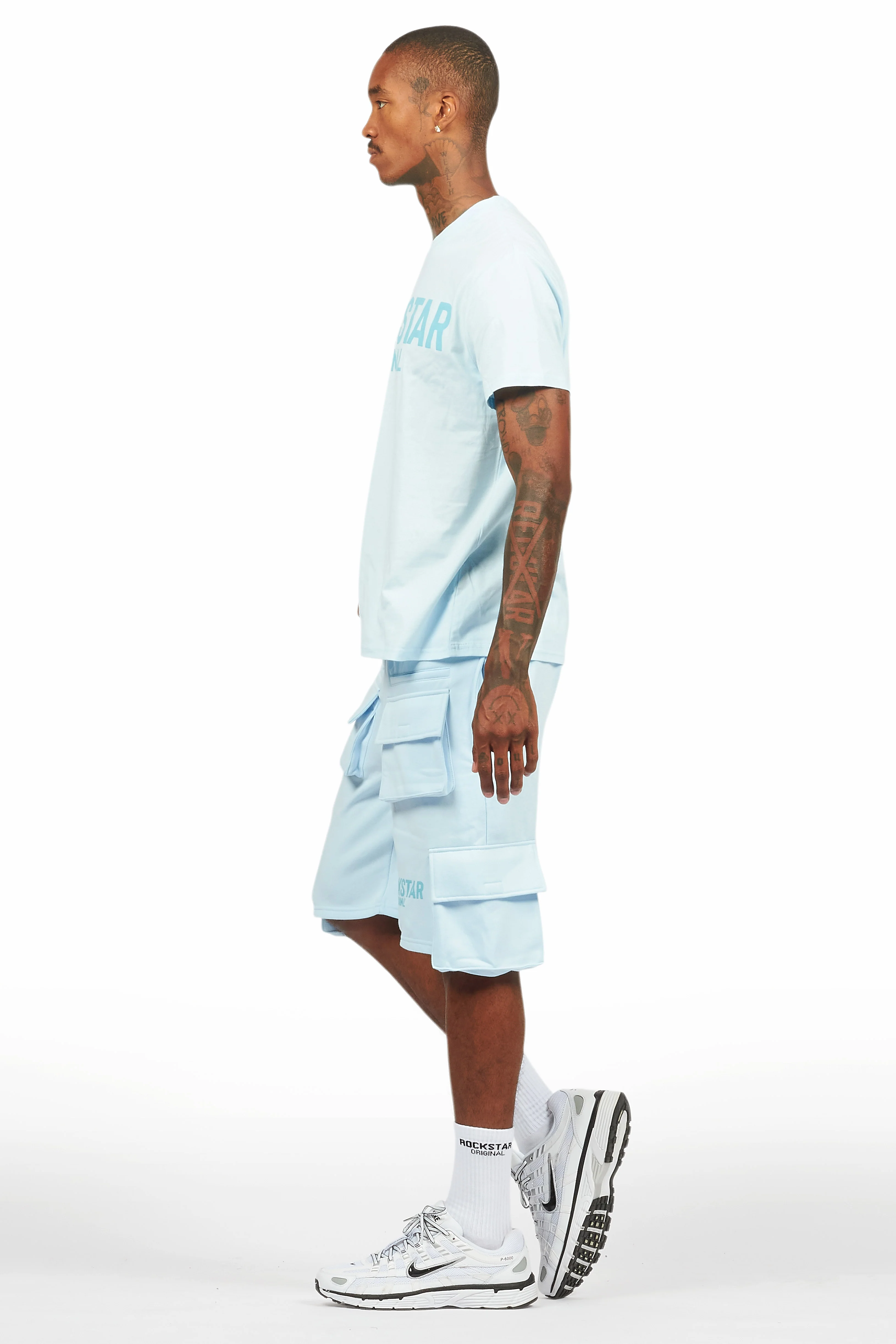 Sana Baby Blue/Blue T-Shirt Cargo Short Set - Image 10
