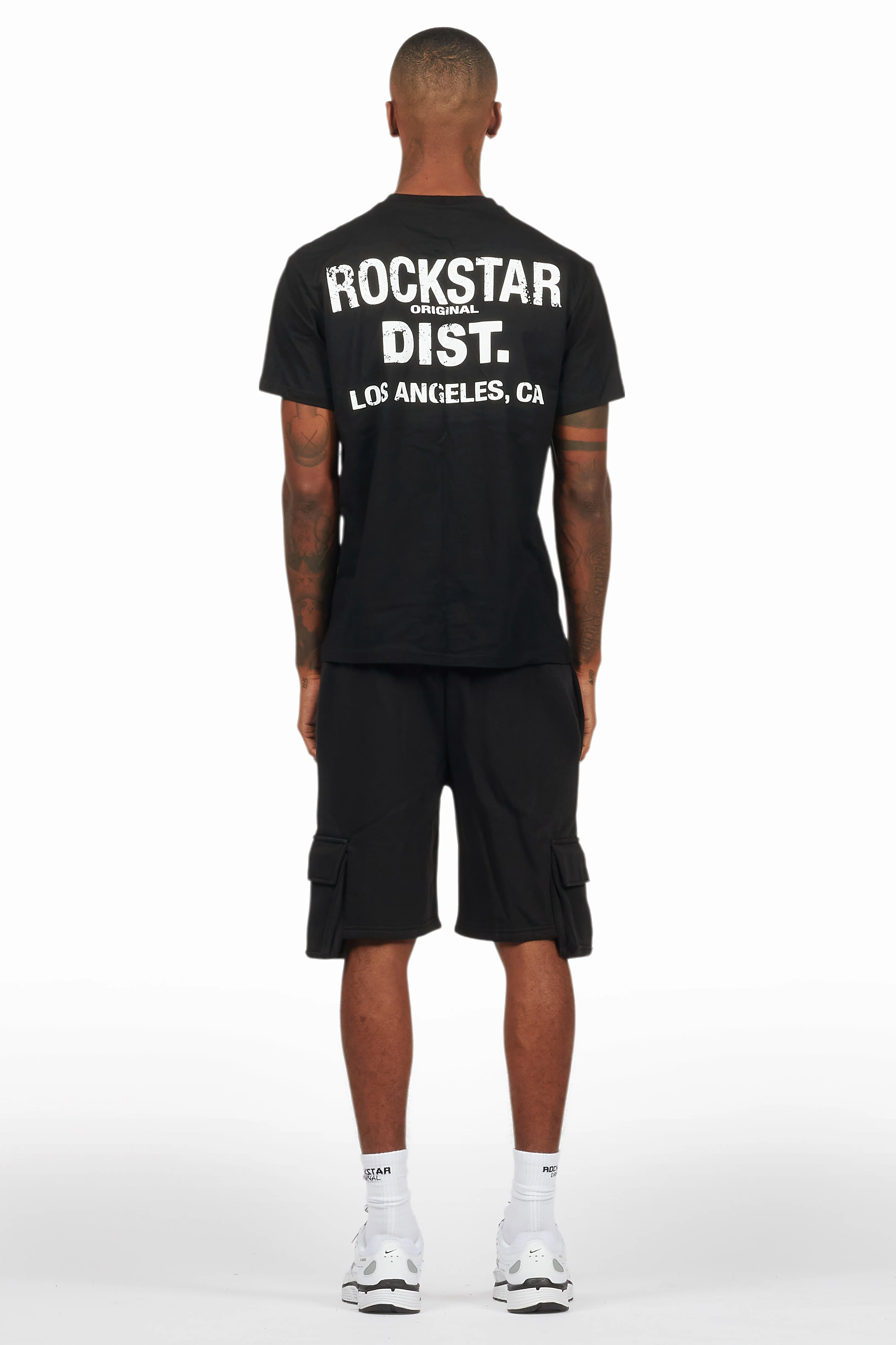 Raffer Black/White T-Shirt Cargo Shorts Set - Image 10