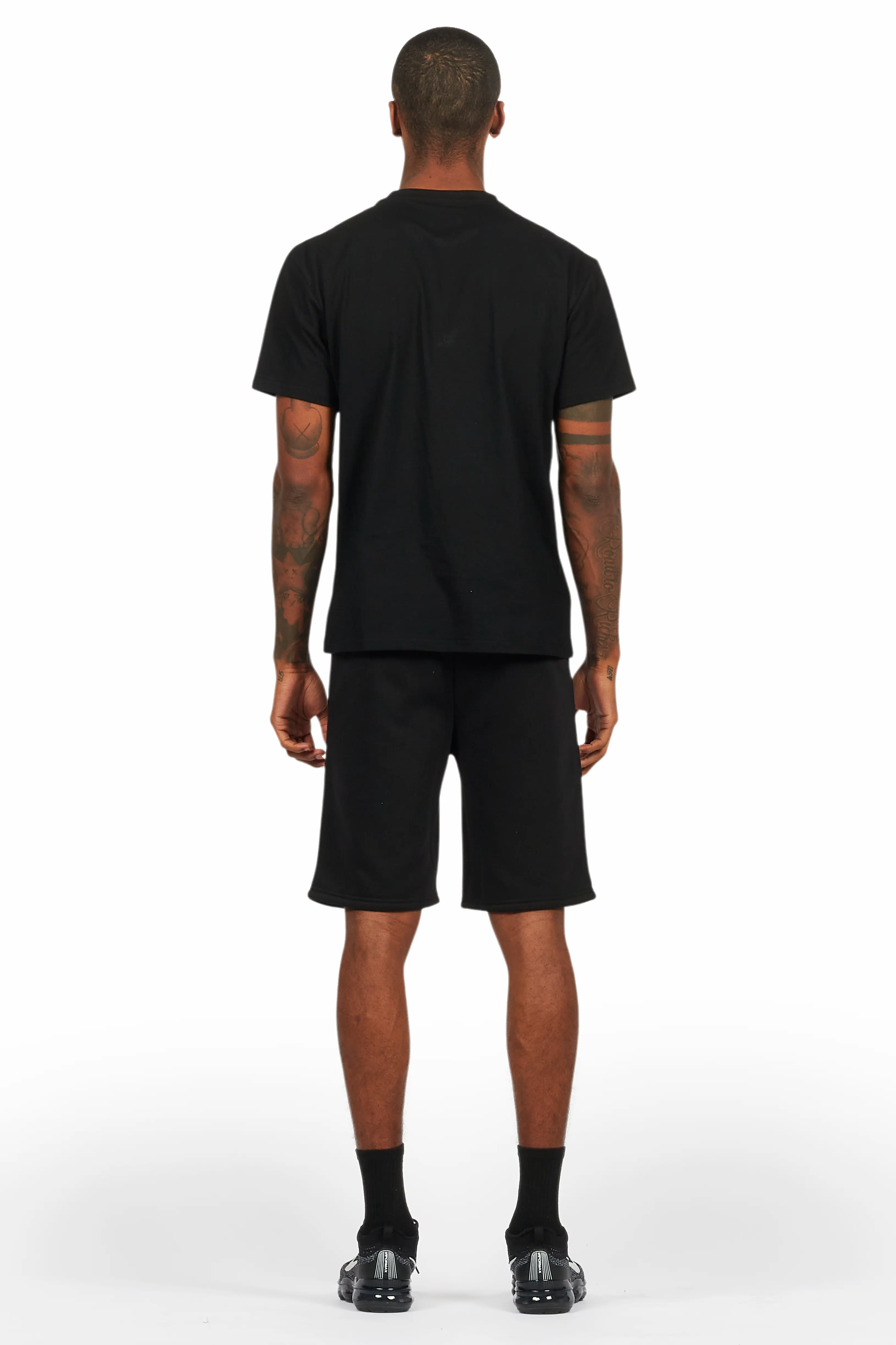 Bellamy Black/Red Rhinestone Tee Short Set - Image 9