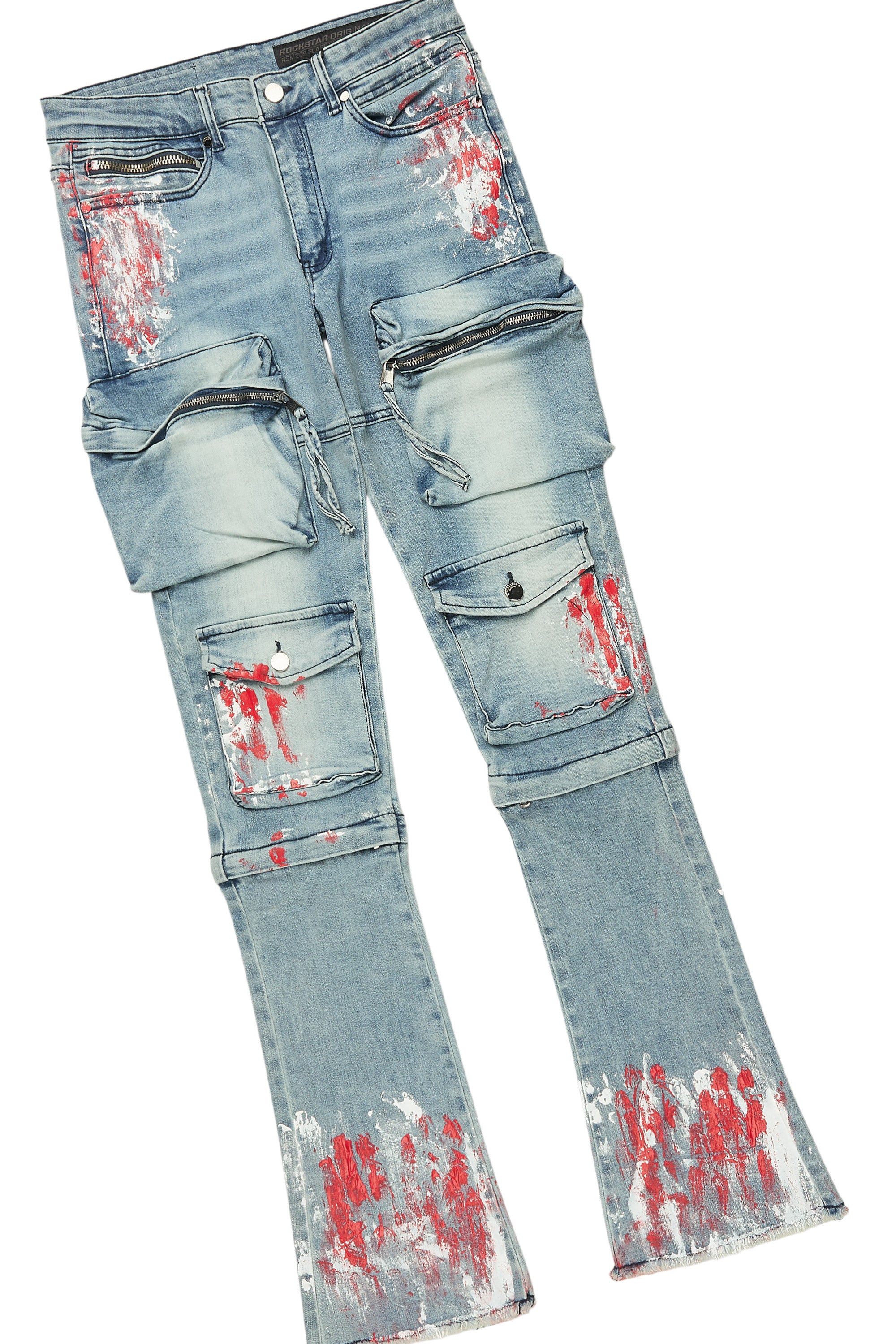 Sley White/Red T-Shirt/Stacked Flare Jean Set - Image 10