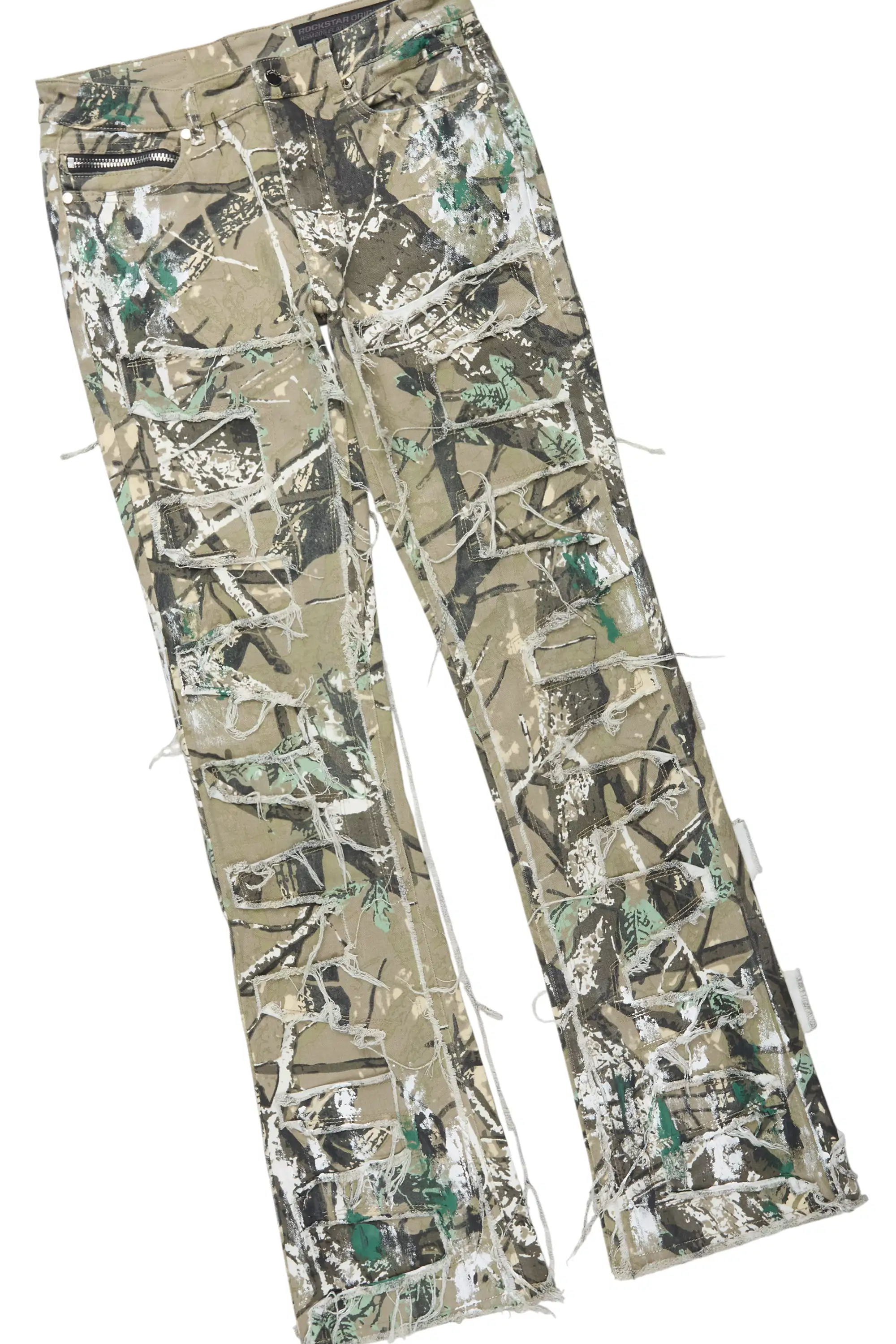 Saxon Black/Camo Hoodie/Stacked Flare Jean Set - Image 7